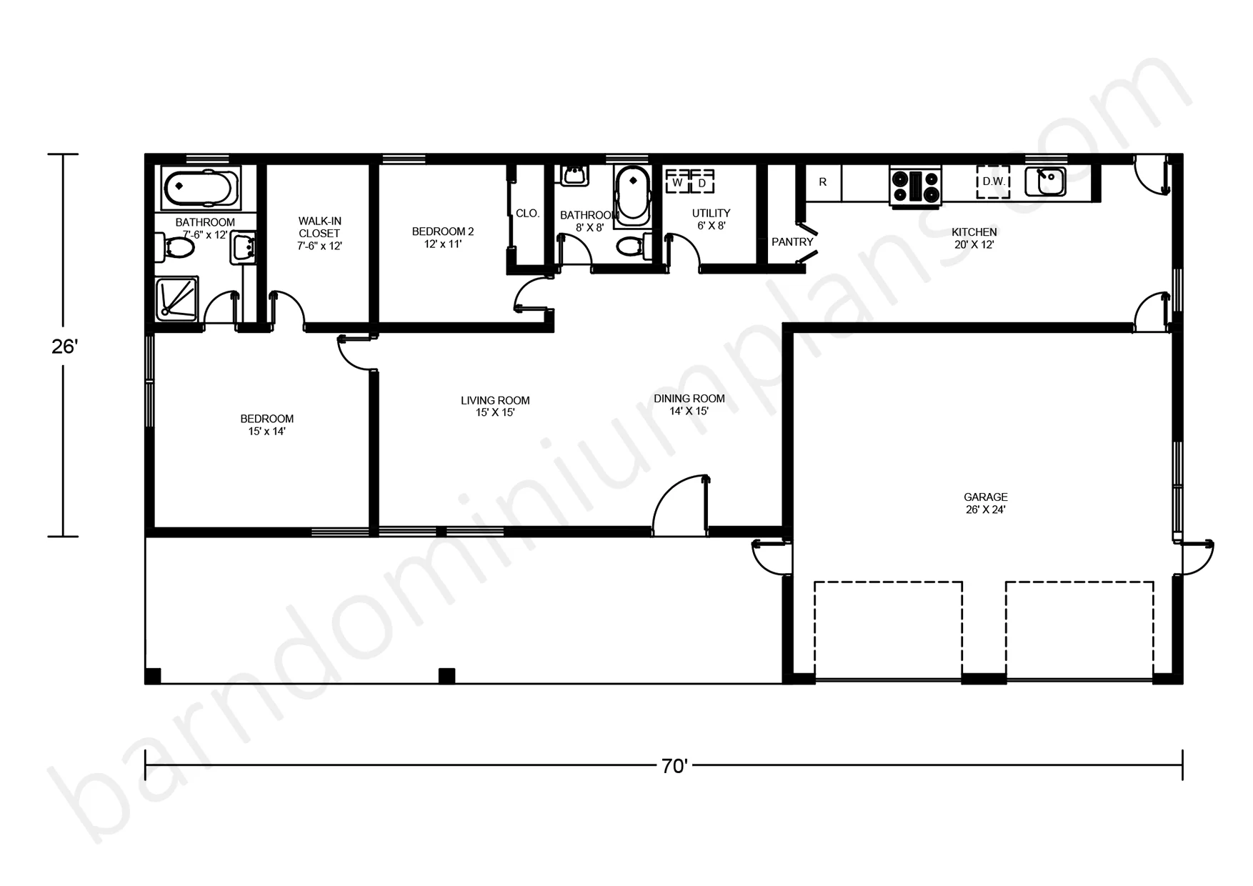 BCO-40054 Barndominium House Plan - Image 2
