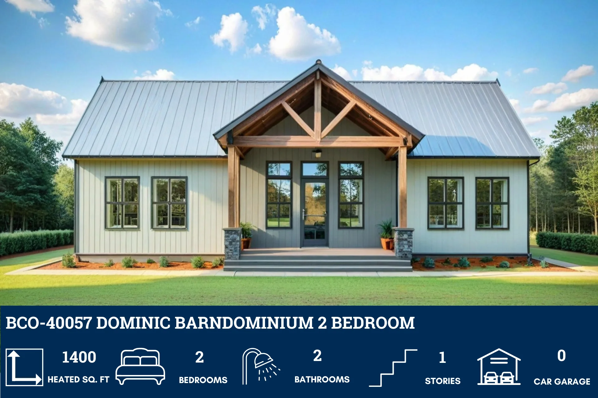 BCO-40057 Dominic Barndominium House Plan - Image 2
