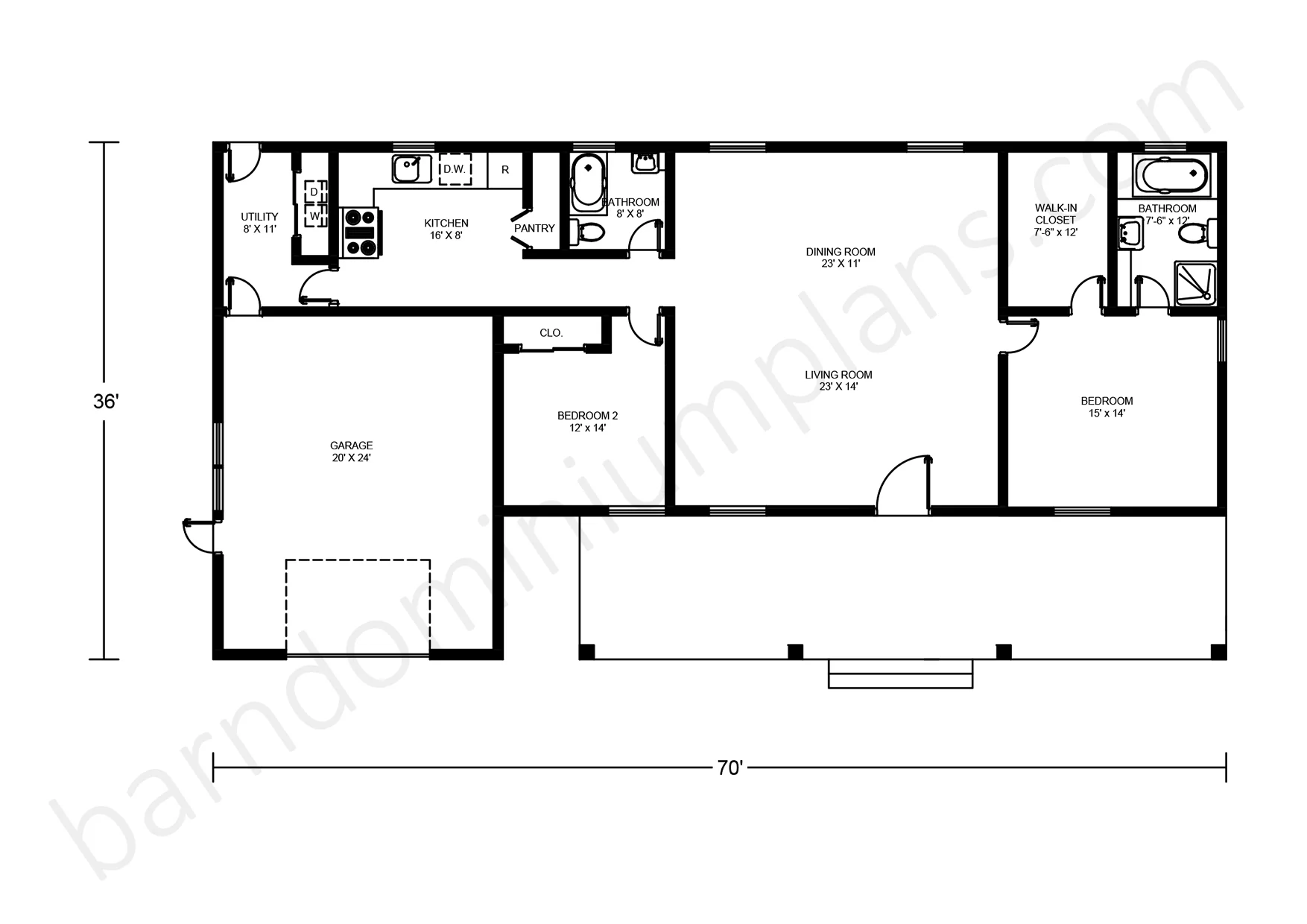 BCO-40059 Barndominium House Plan - Image 4