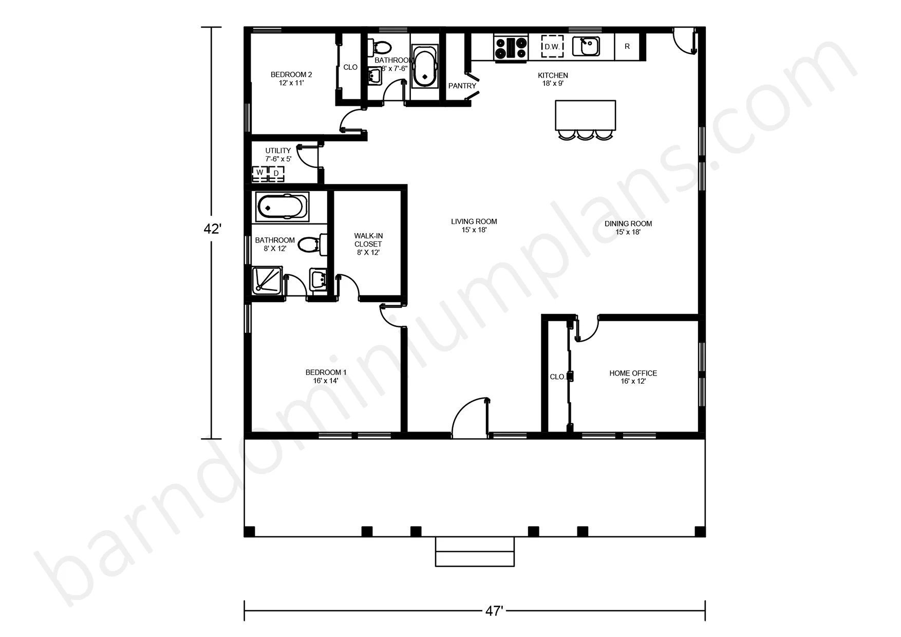 BCO-40060 Barndominium House Plan - Image 3