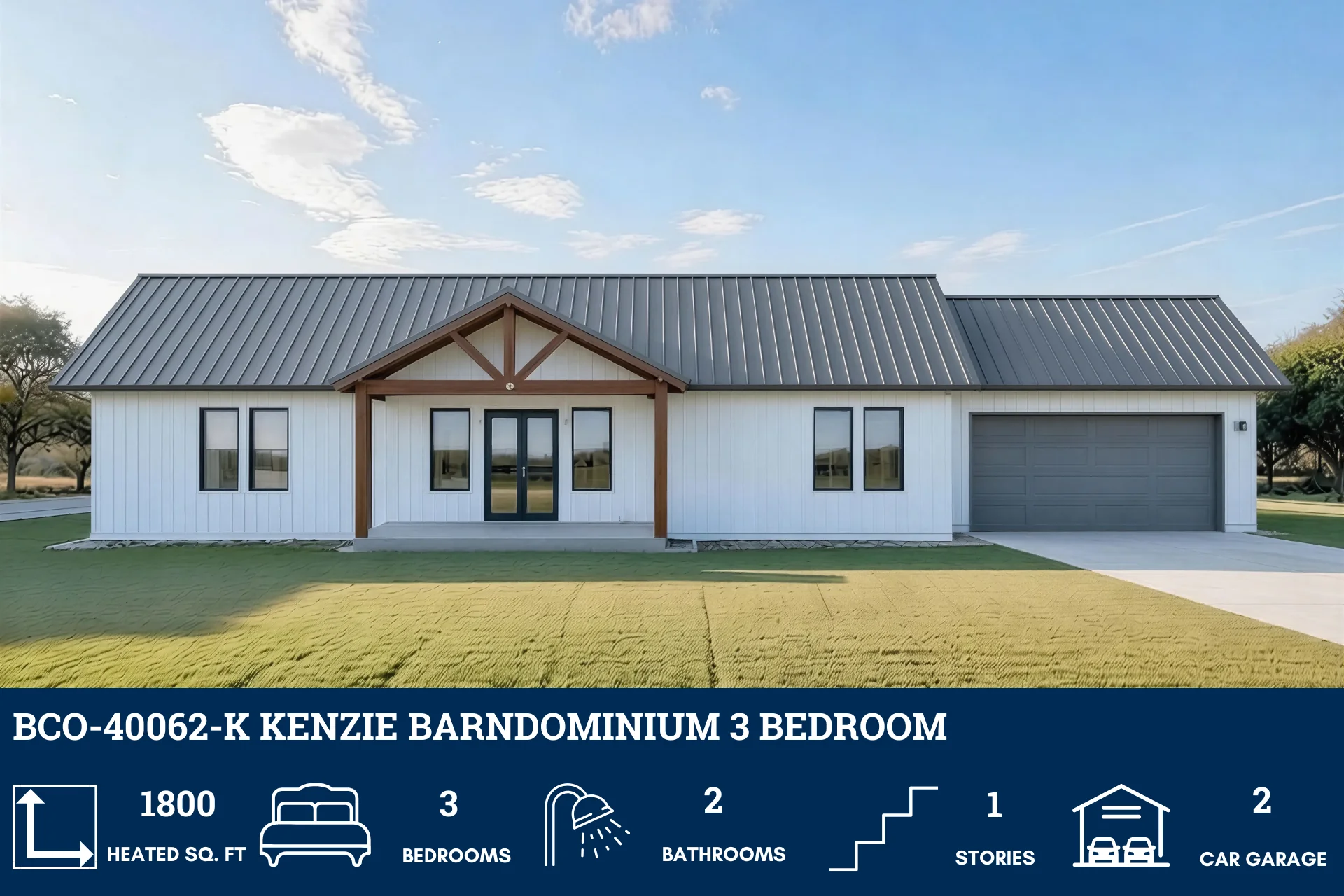 BCO-40062-K Kenzie Barndominium House Plan - Image 2