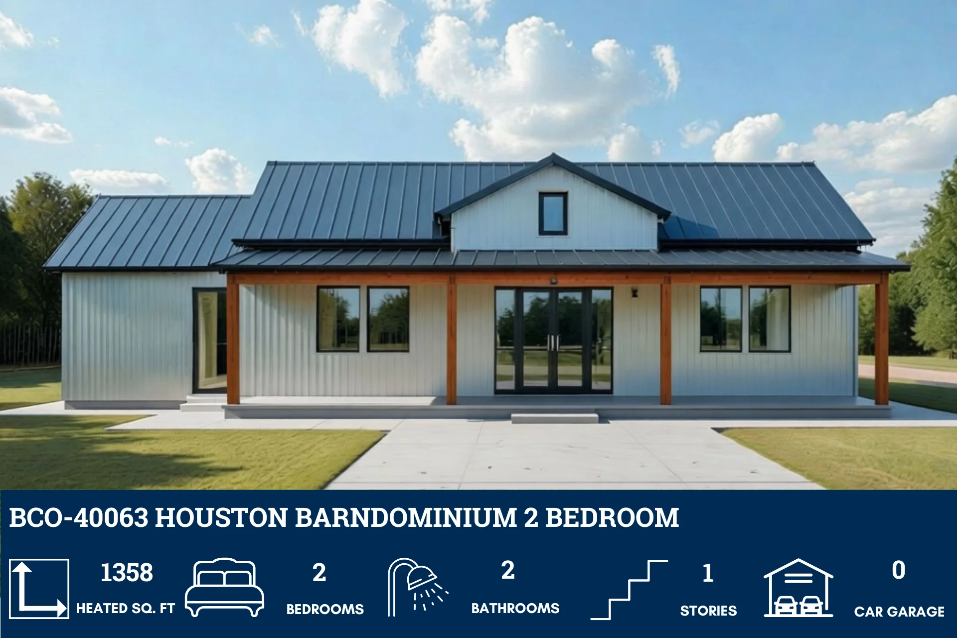 BCO-40063 Houston Barndominium House Plan - Image 2