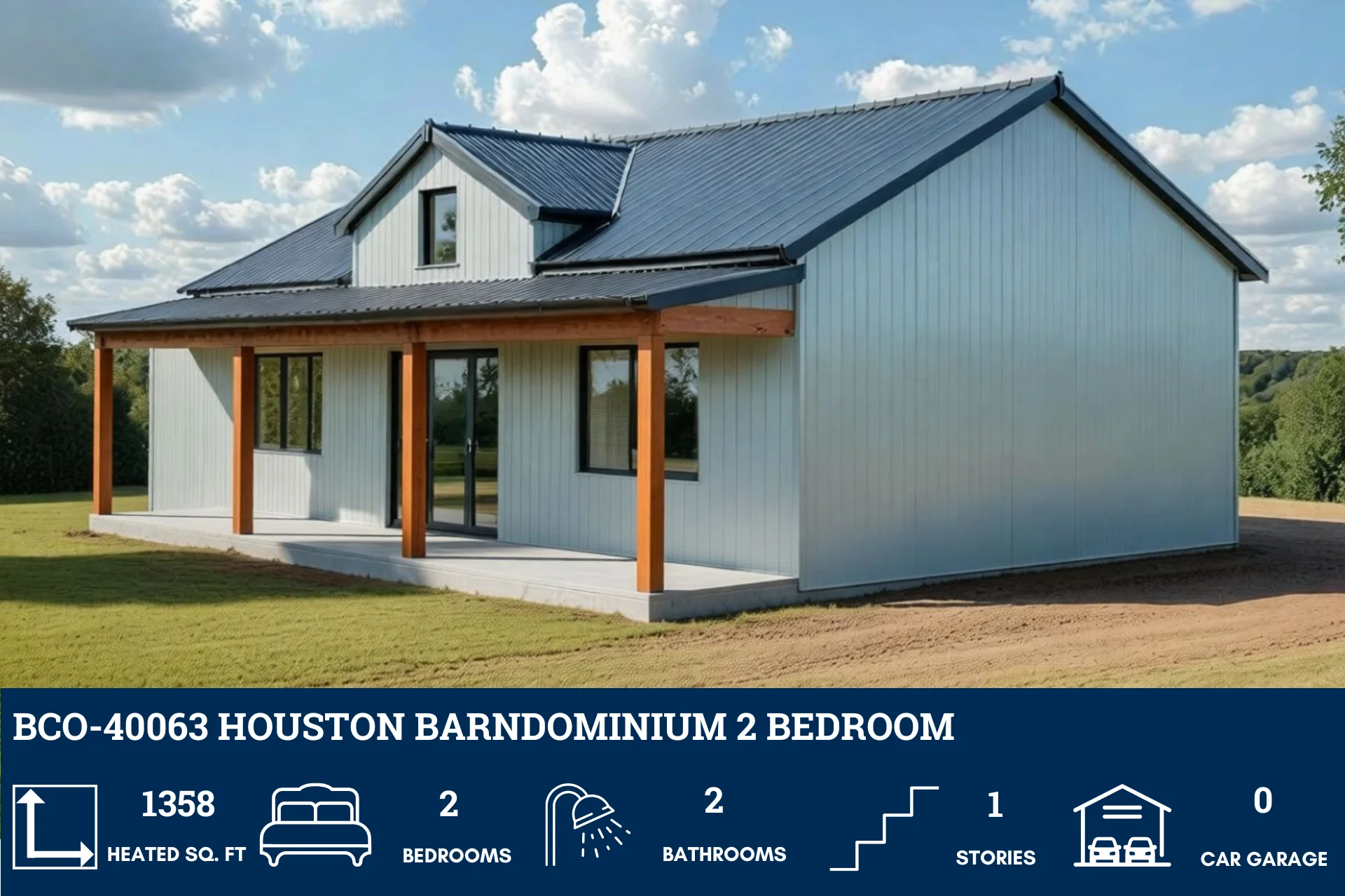 BCO-40063 Houston Barndominium House Plan - Image 3