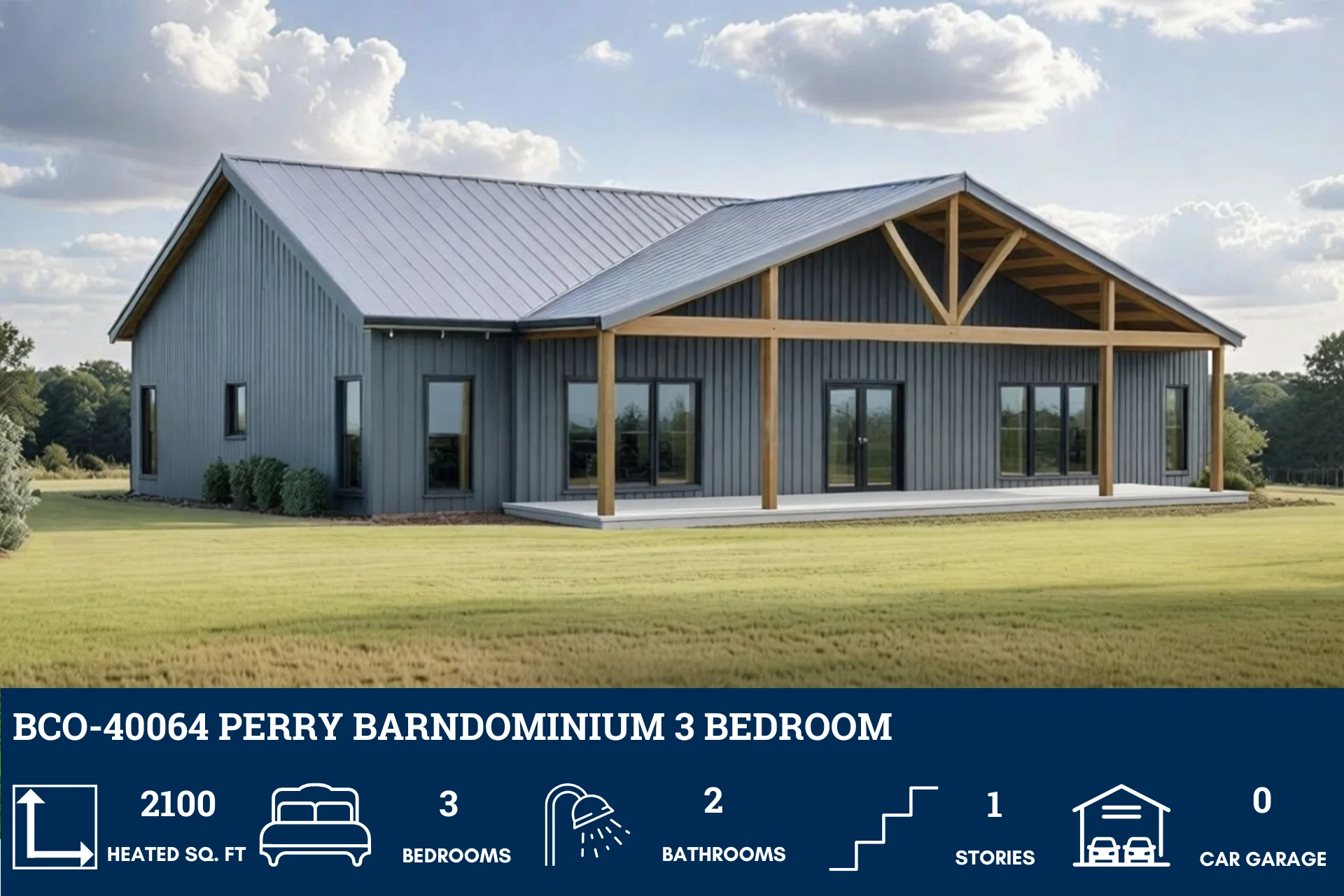 BCO-40064 Perry Barndominium House Plan - Image 4
