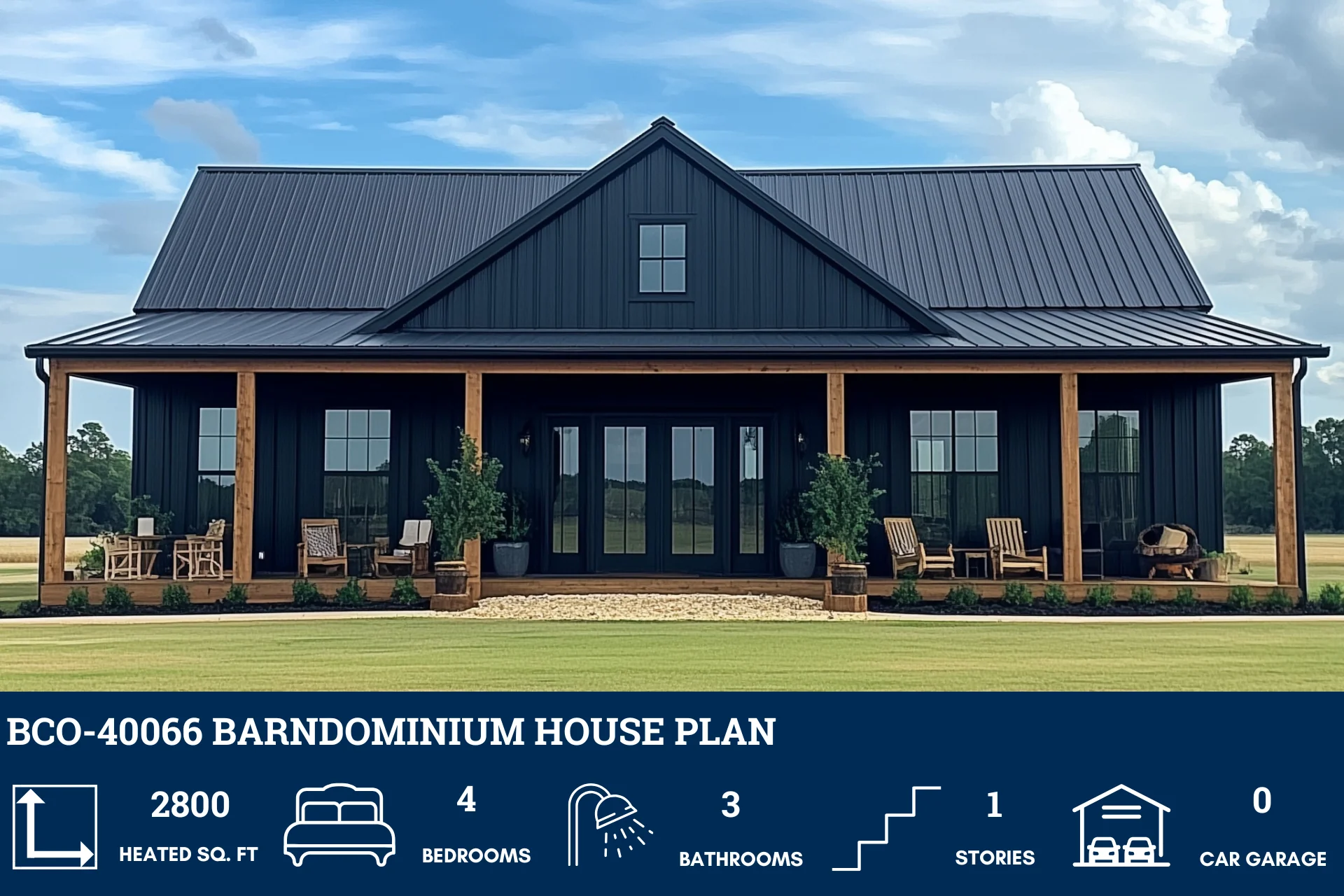 BCO-40066 Bullchase Barndominium House Plan - Image 2