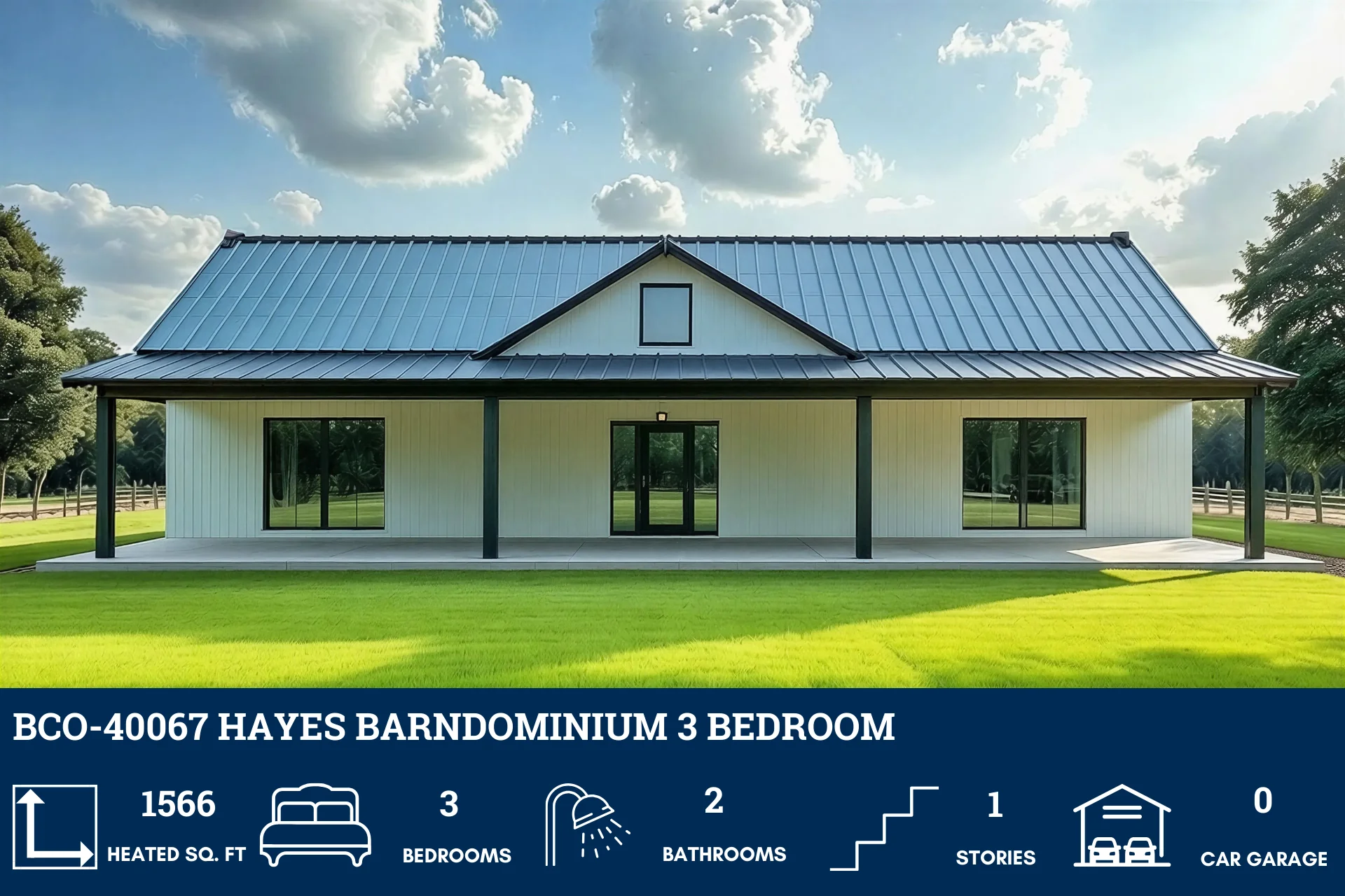 BCO-40067 Hayes Barndominium Floor Plan - Image 3