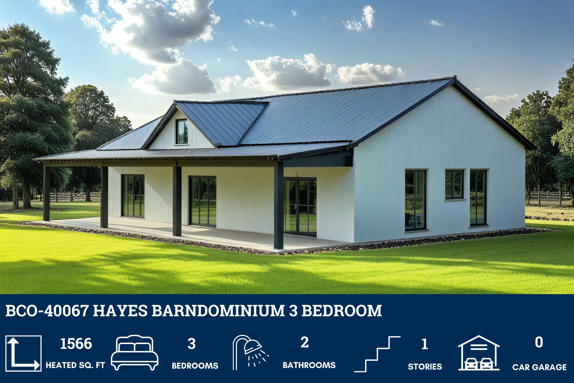BCO-40067 Hayes Barndominium Floor Plan - Image 4