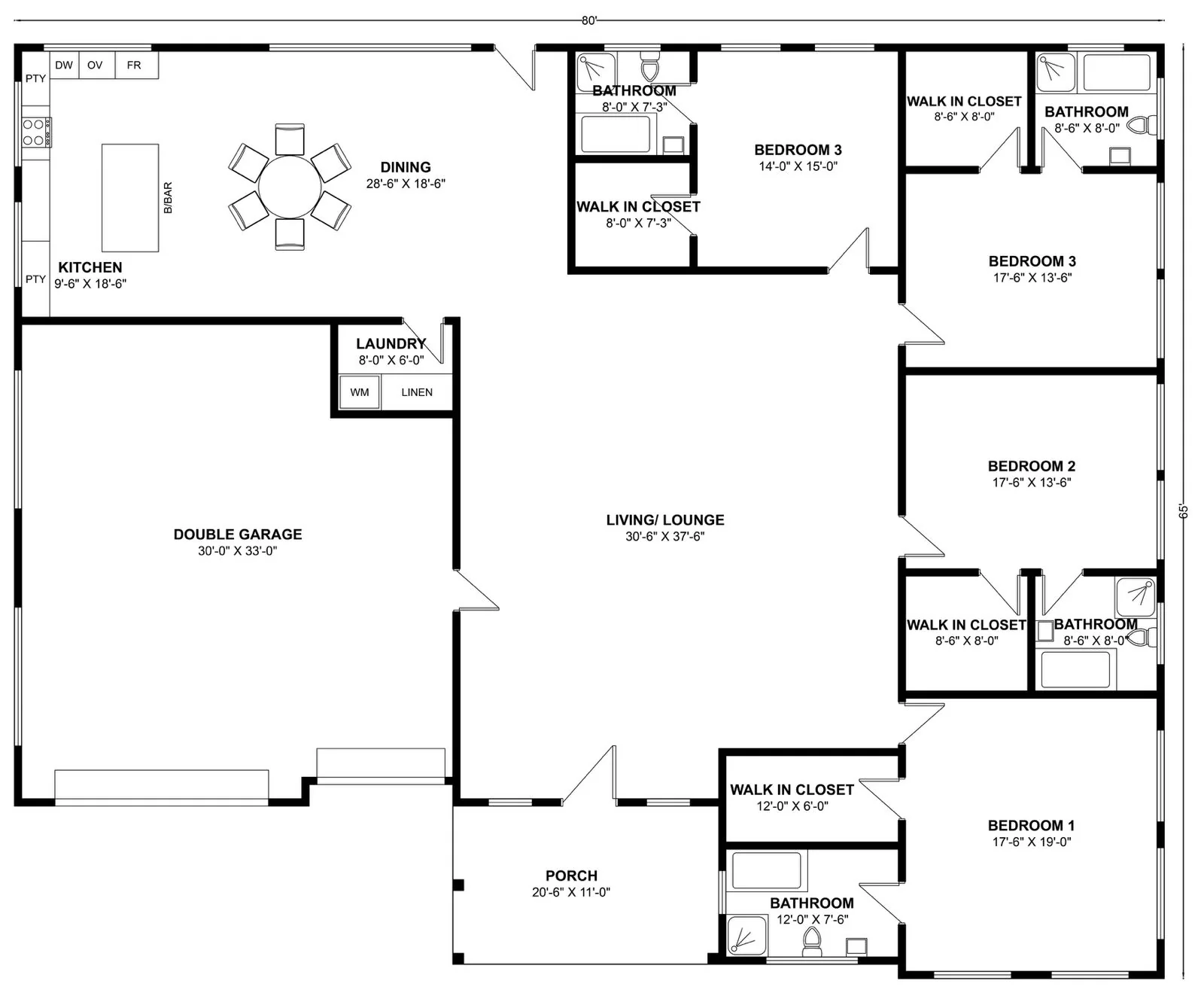 BCO-40081 Barndominium House Plan - Image 3