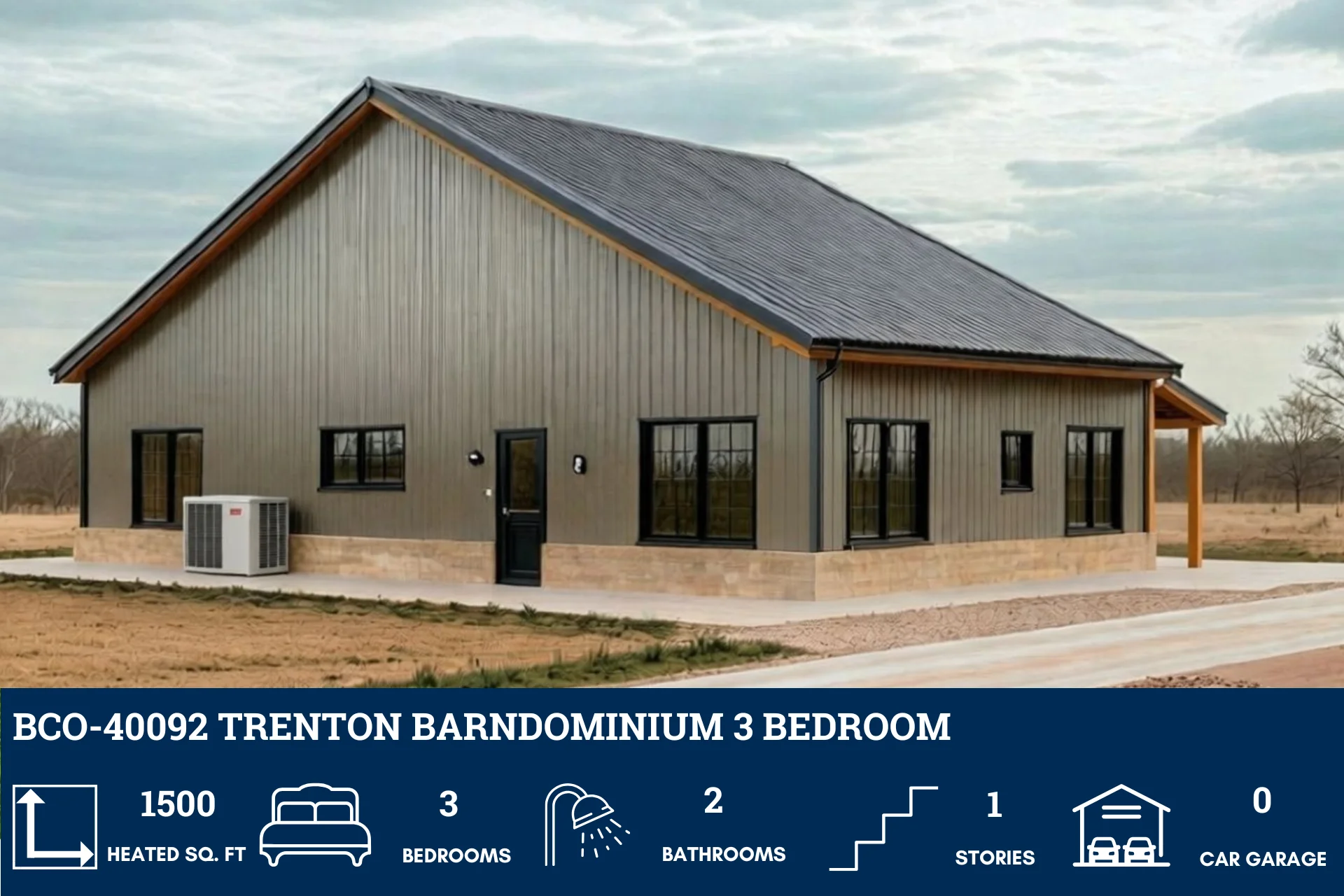 BCO-40092 Trenton Barndominium House Plan - Image 4
