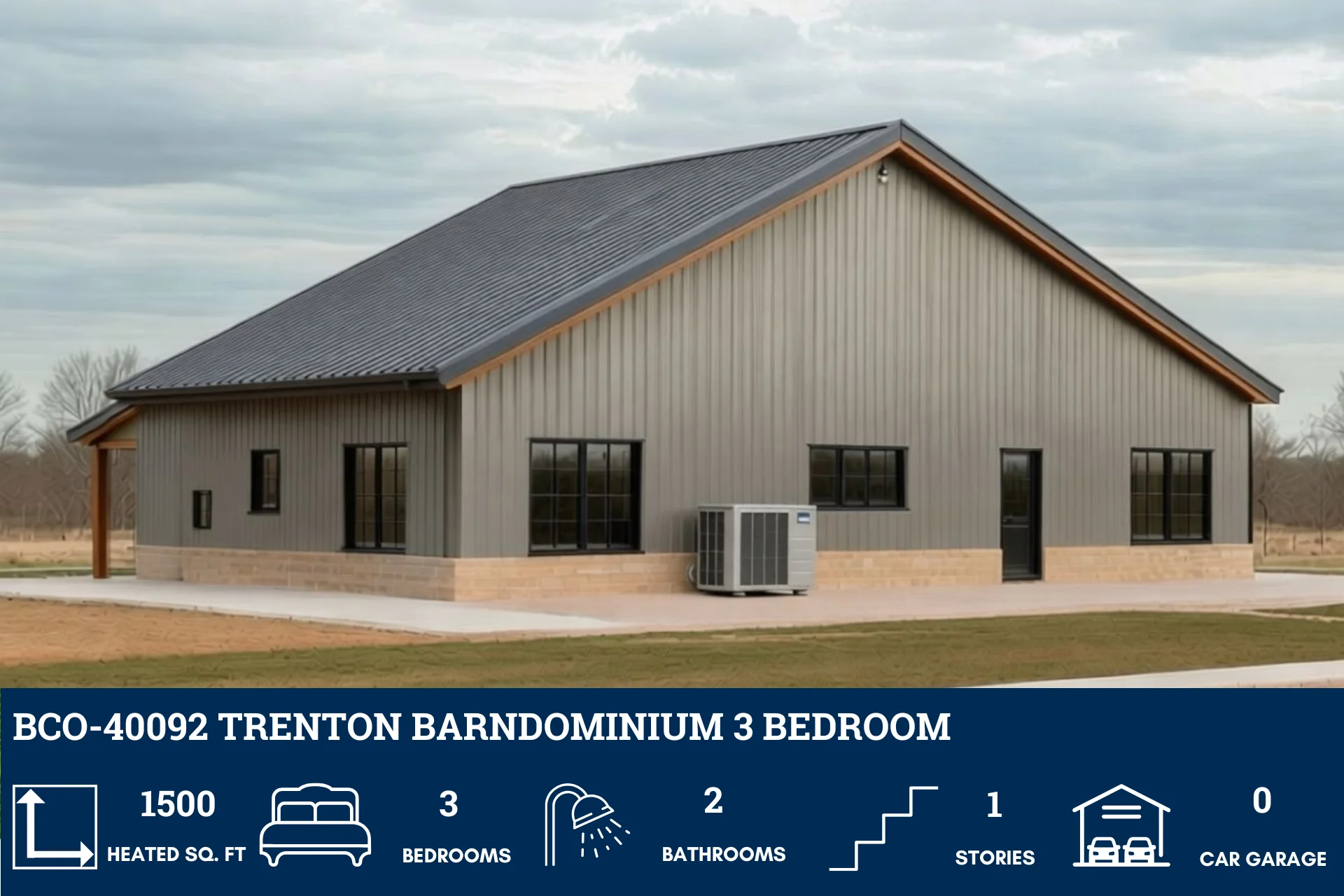 BCO-40092 Trenton Barndominium House Plan - Image 5