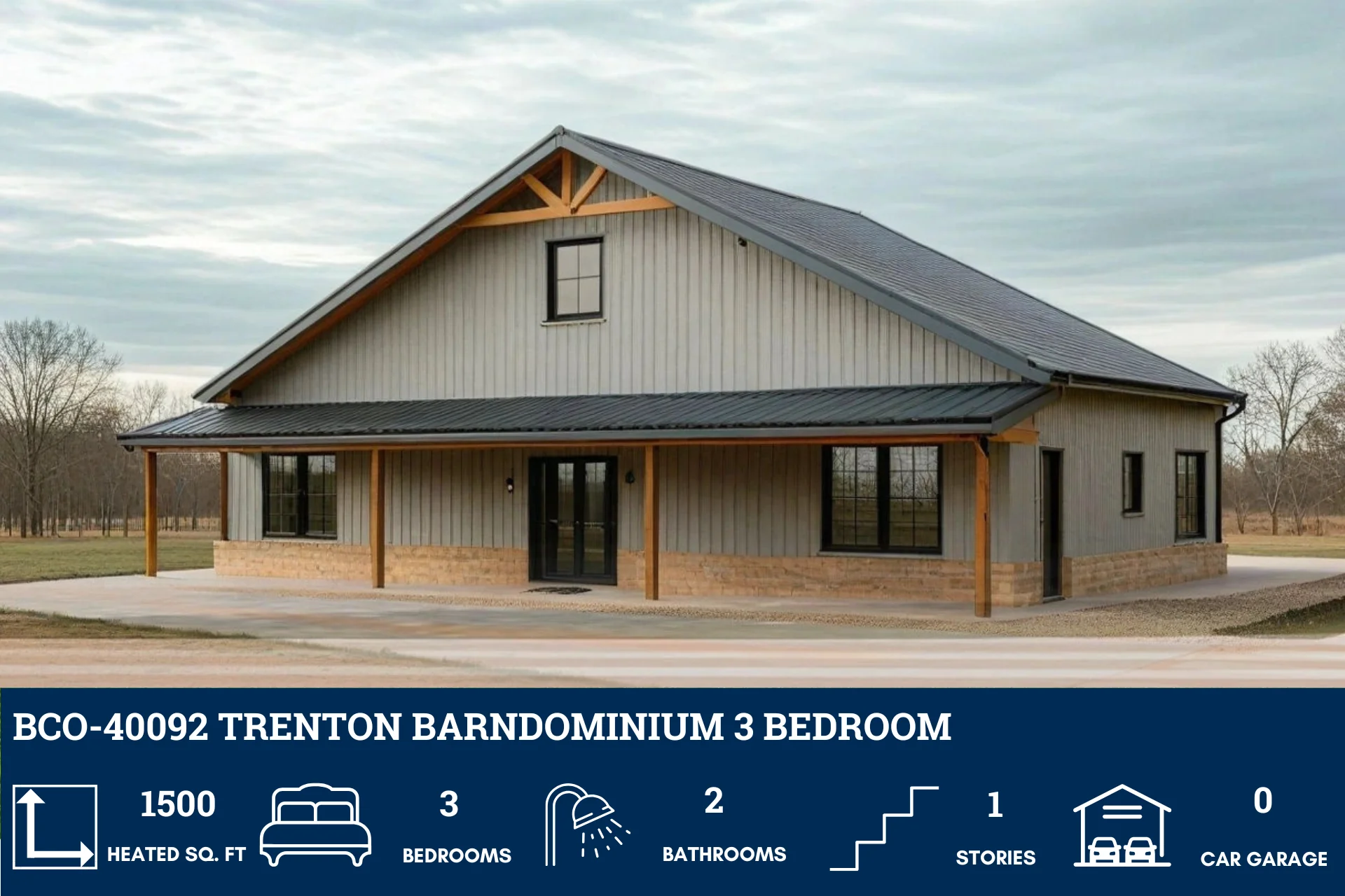 BCO-40092 Trenton Barndominium House Plan - Image 6
