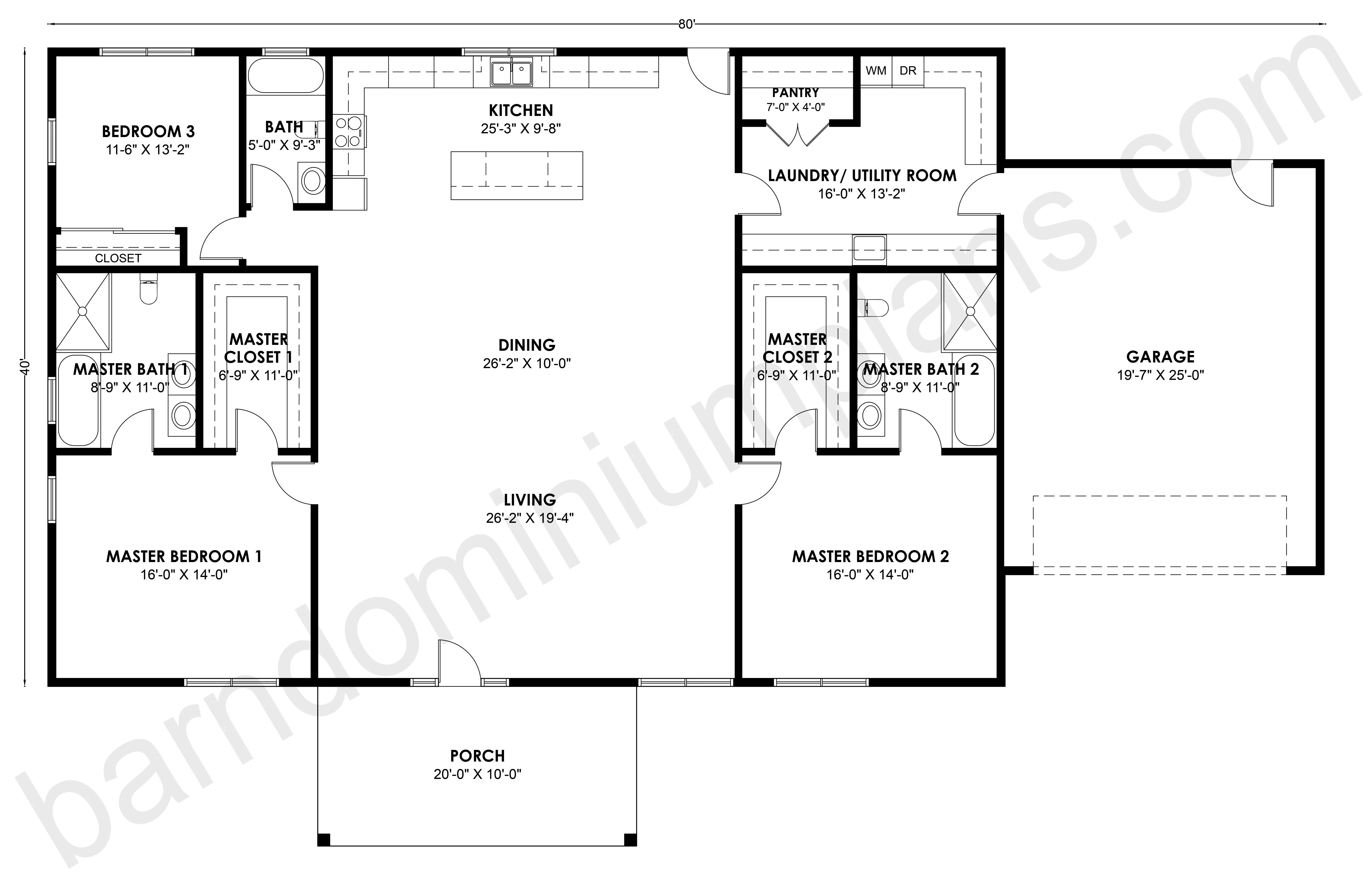 BCO-40093-M Barndominium House Plan - Image 3