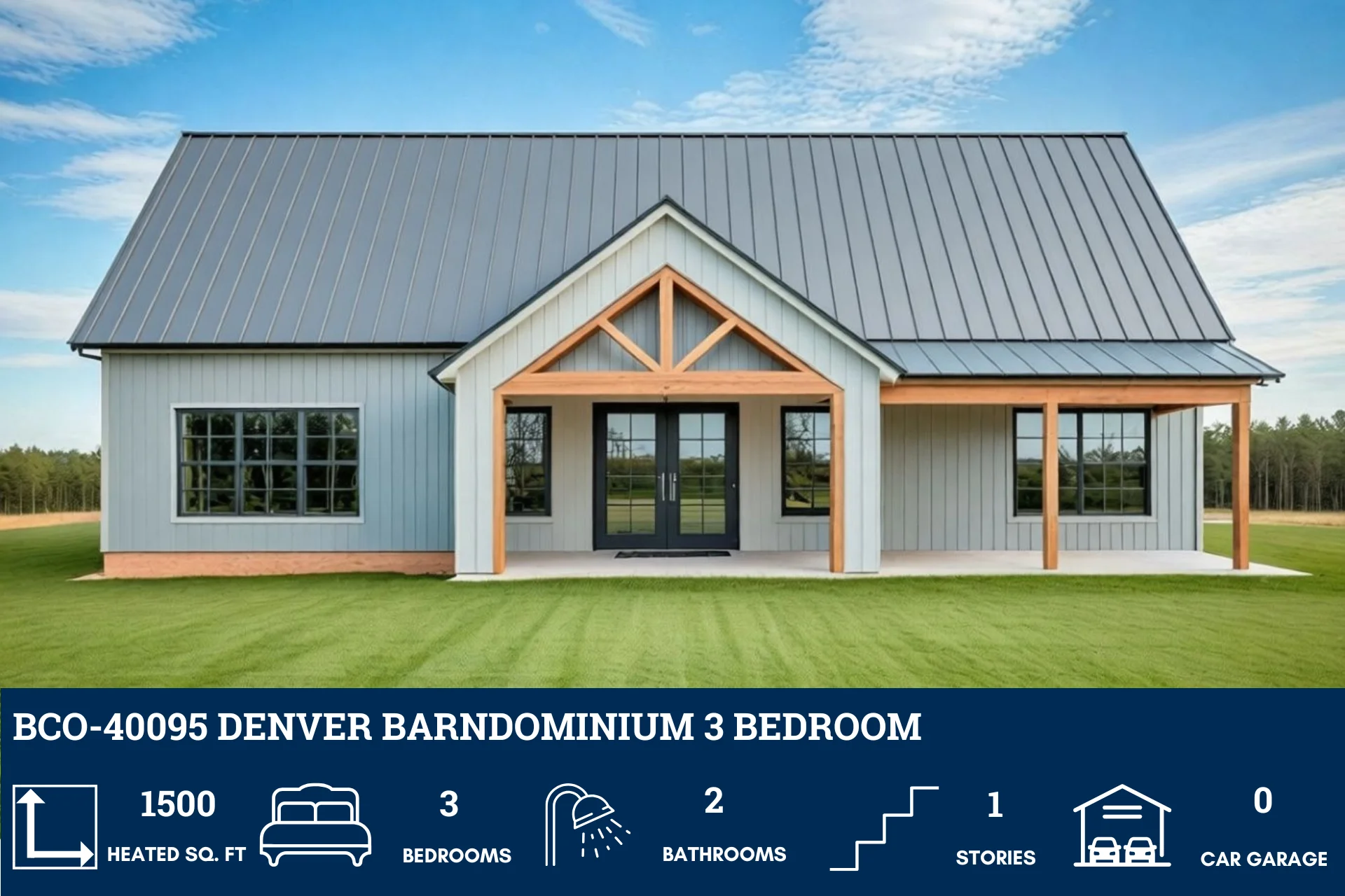 BCO-40095 Denver Barndominium House Plan - Image 2