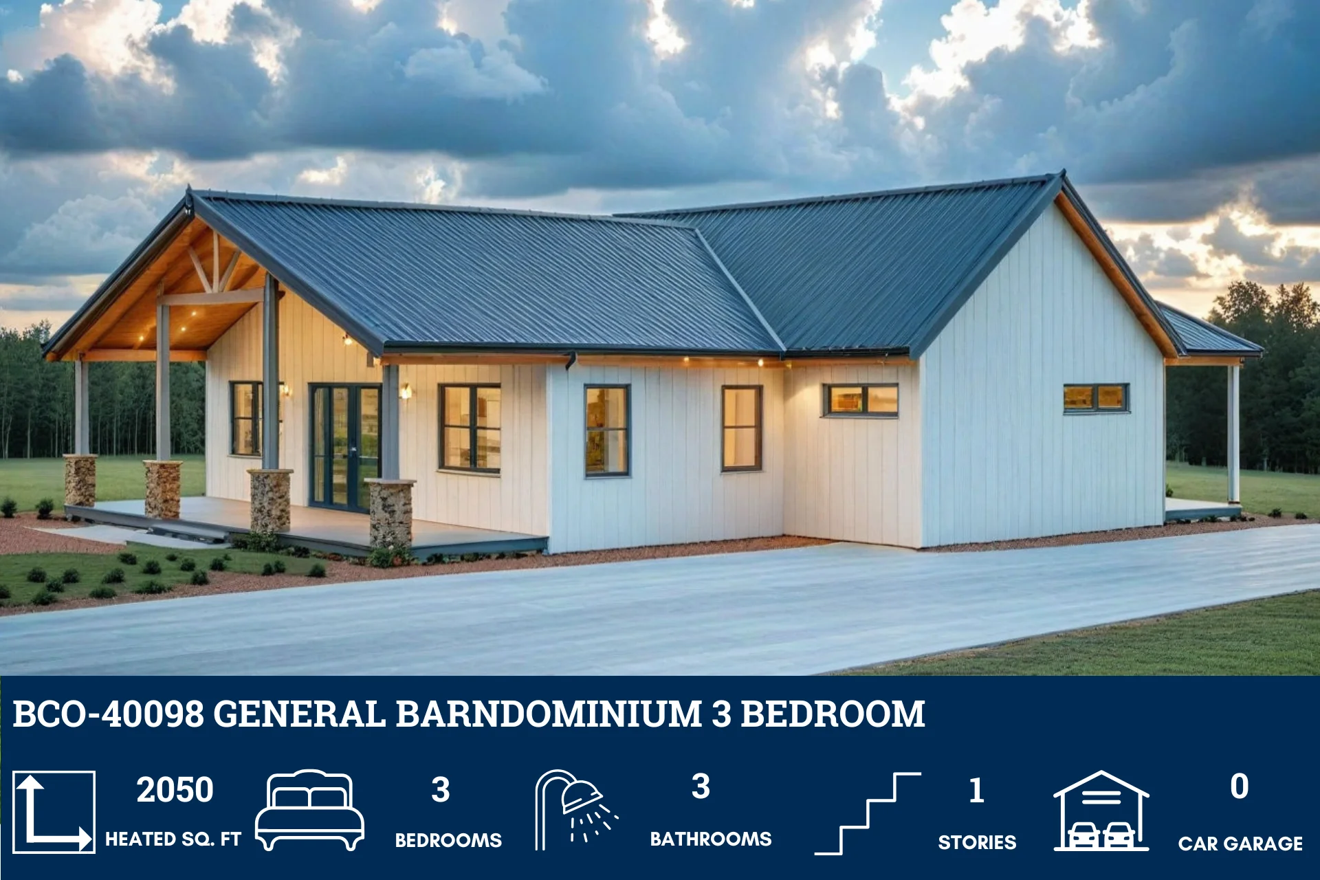 BCO-40098 General Barndominium House Plan - Image 3