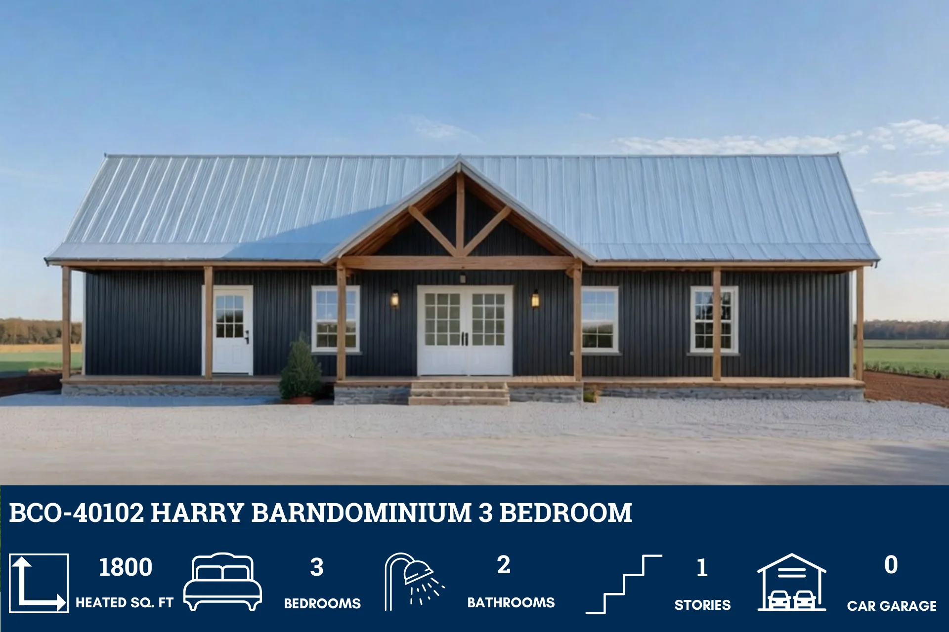 BCO-40102 Harry Barndominium House Plan - Image 2