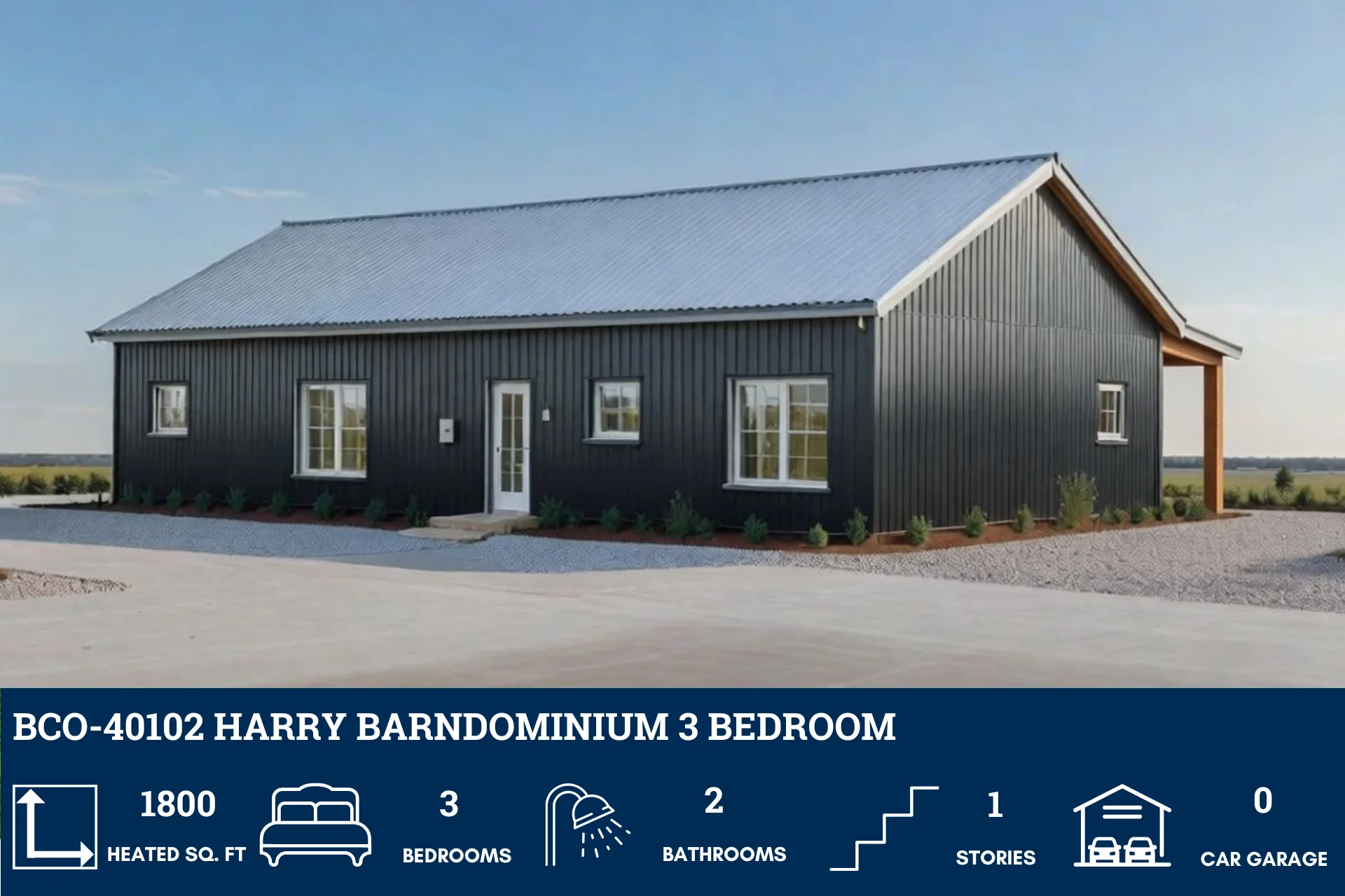 BCO-40102 Harry Barndominium House Plan - Image 4