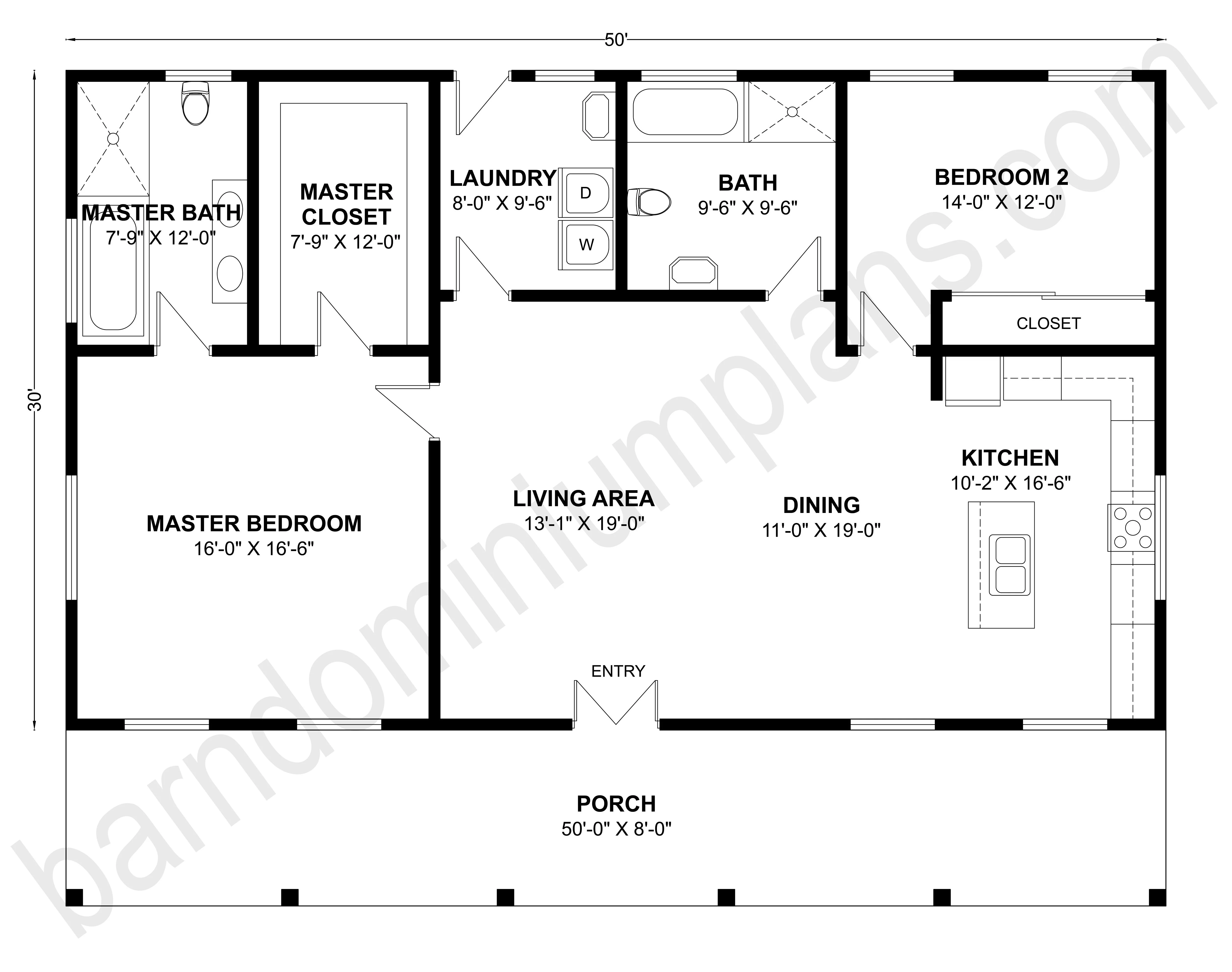 BCO-40103 Barndominium House Plan - Image 3