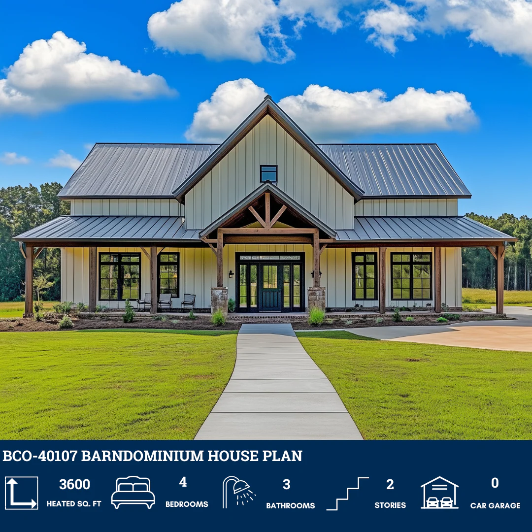 BCO-40107 Barndominium House Plan - Image 2