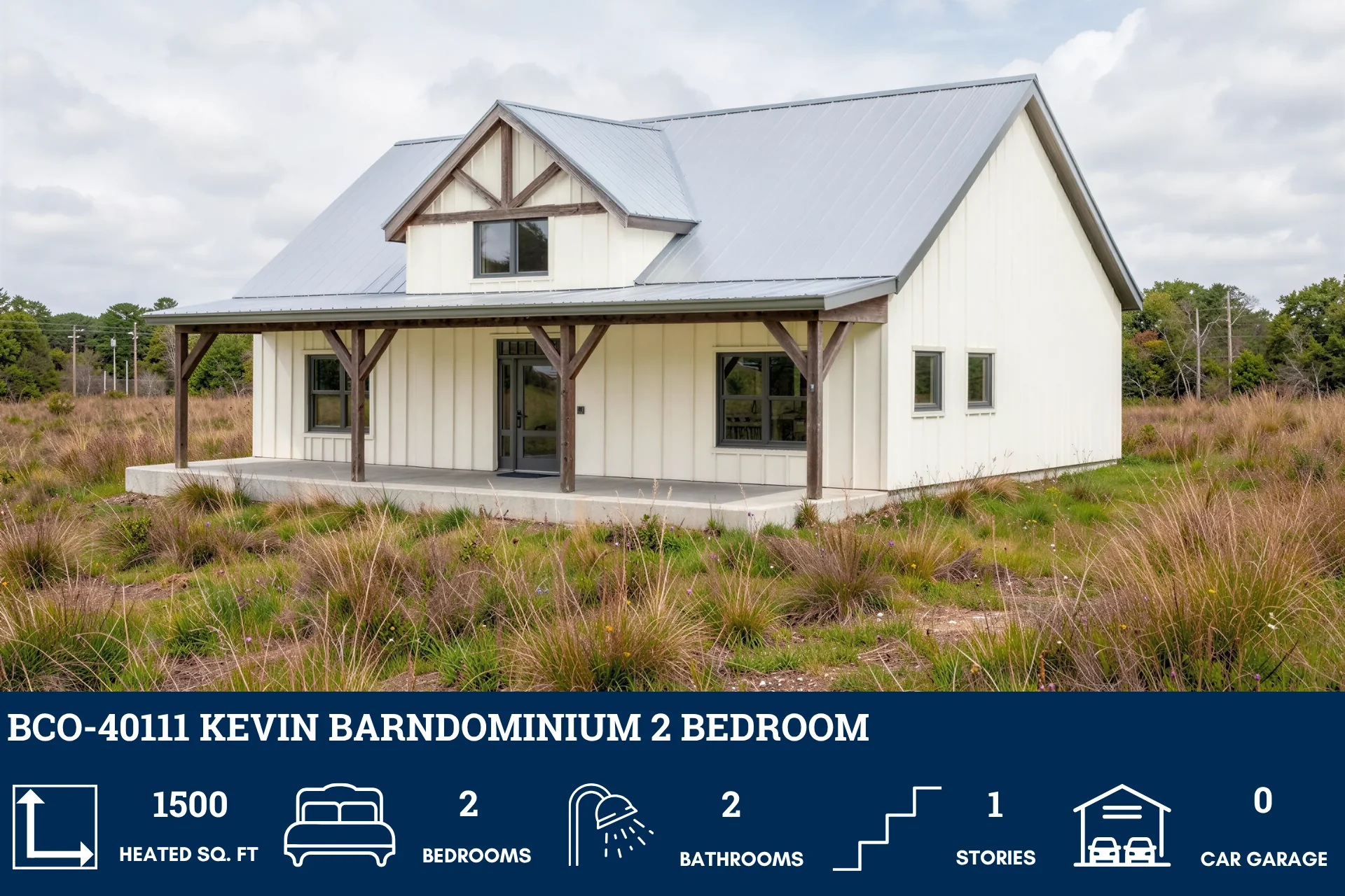 BCO-40111 Kevin Barndominium House Plan - Image 2