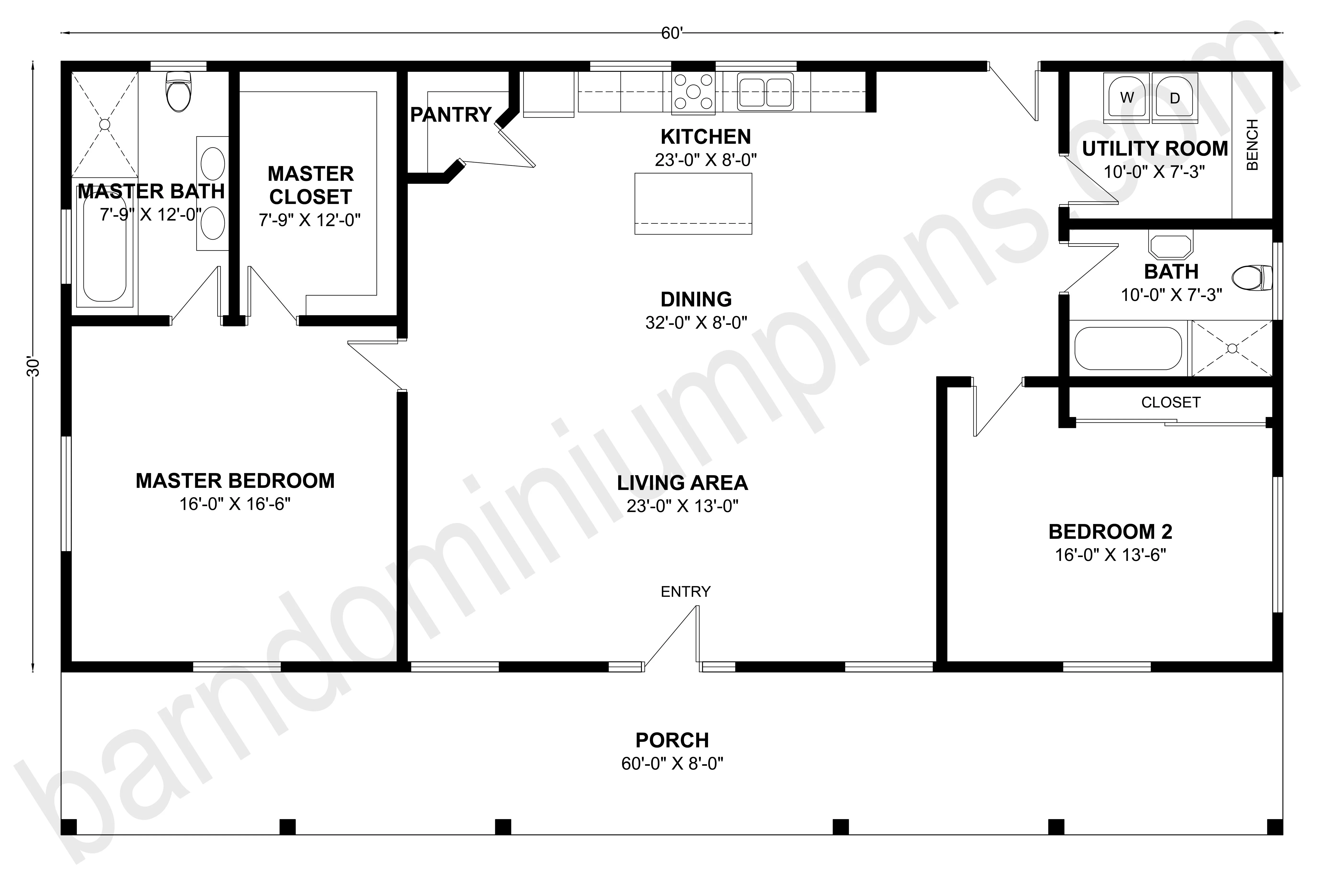 BCO-40112 Barndominium House Plan - Image 3