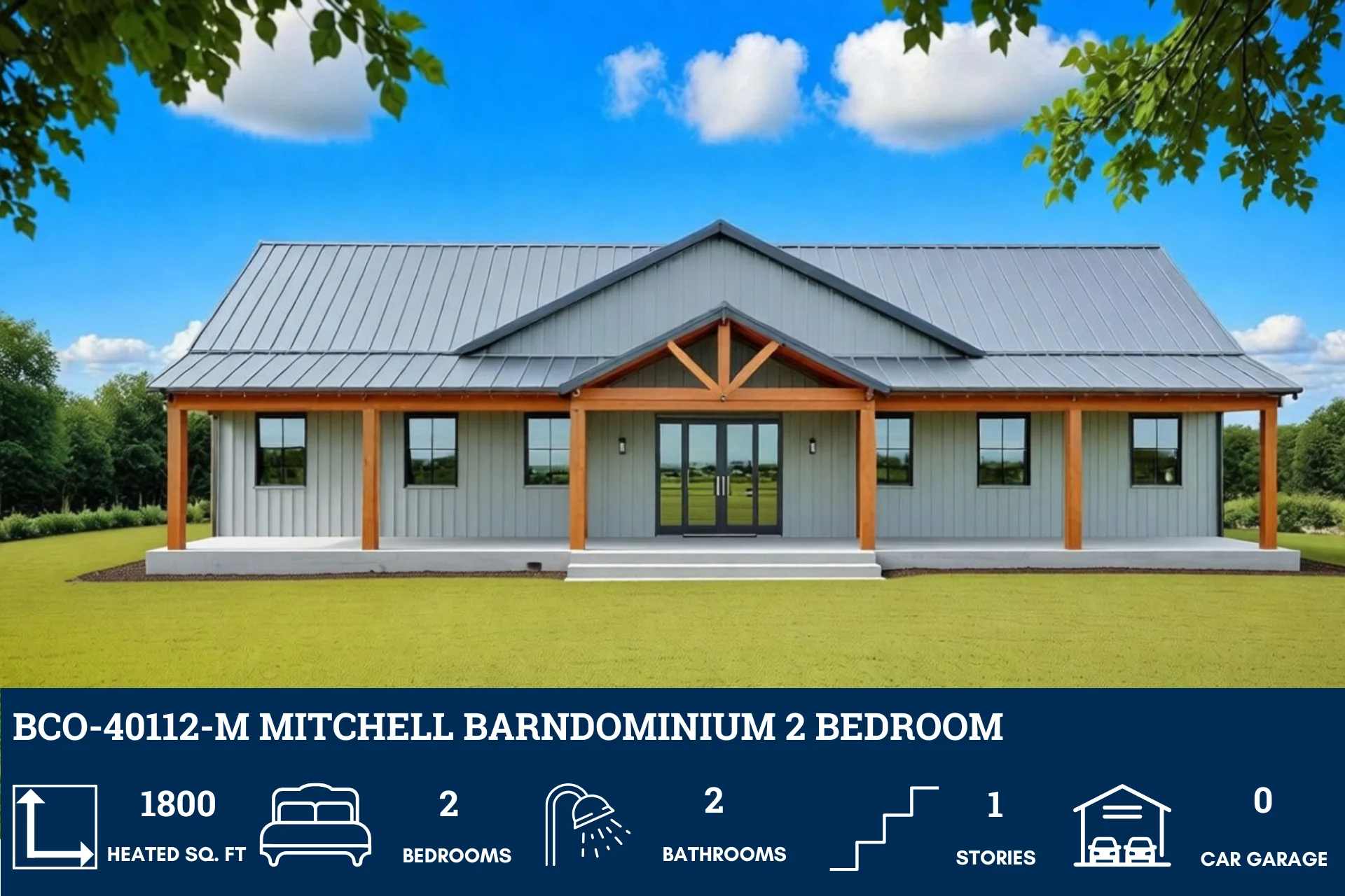 BCO-40112-M Mitchell Barndominium House Plan - Image 2