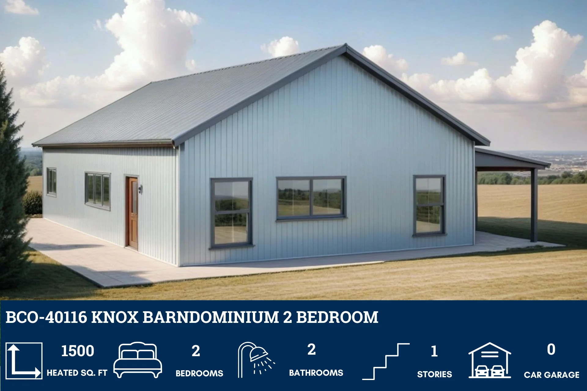 BCO-40116 Knox Barndominium House Plan - Image 4