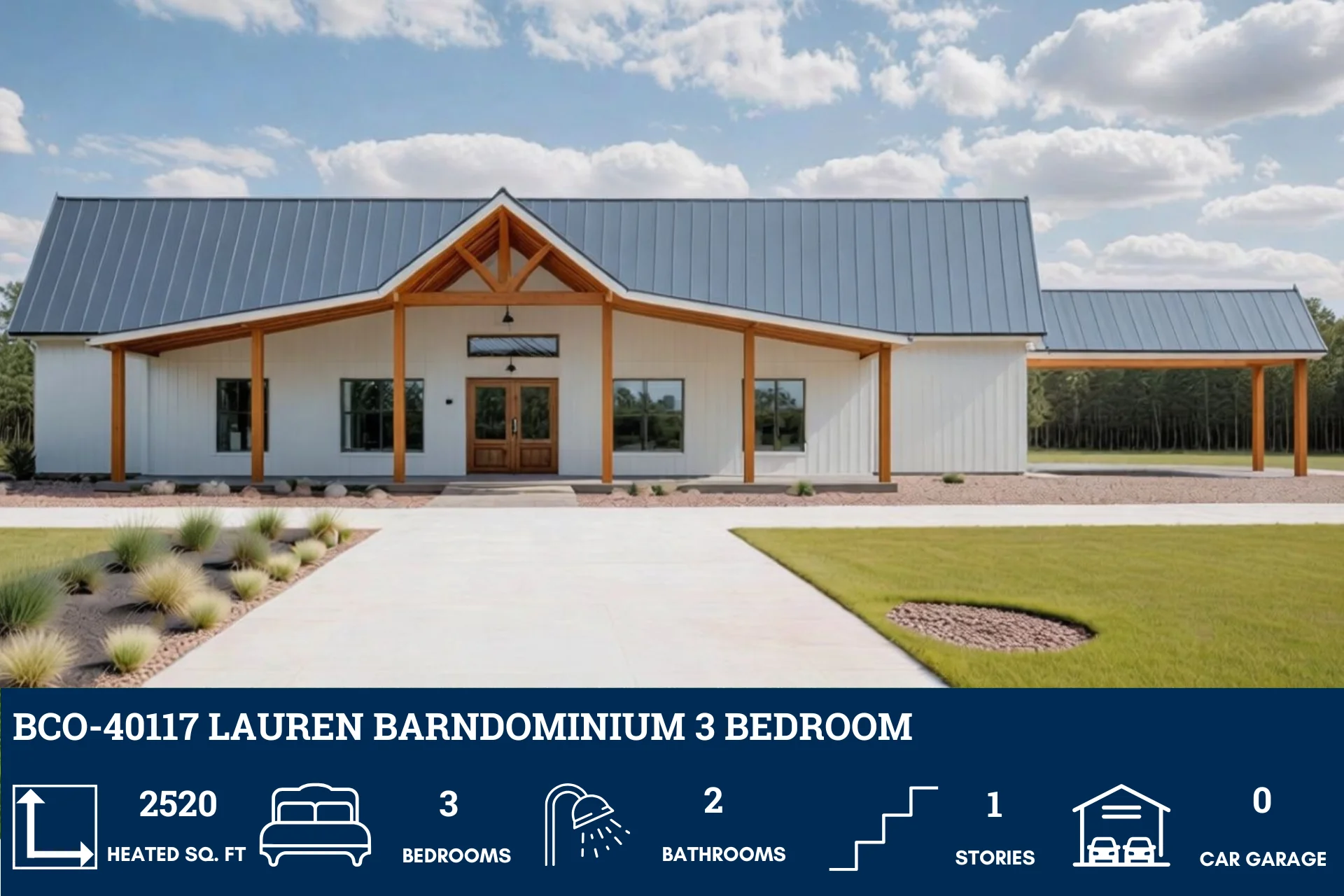 BCO-40117 Lauren Barndominium House Plan - Image 2
