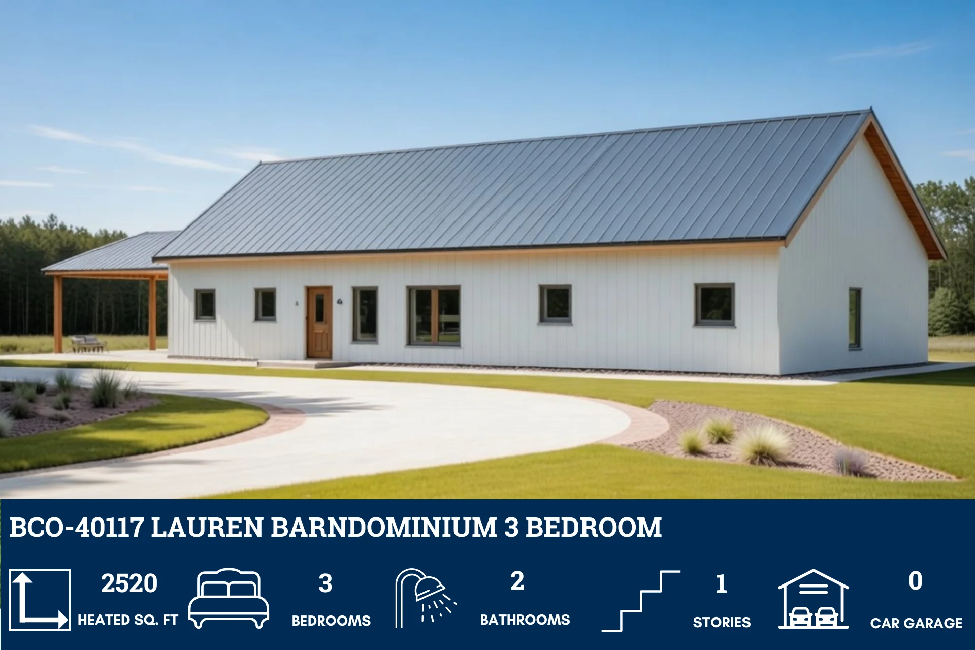 BCO-40117 Lauren Barndominium House Plan - Image 3
