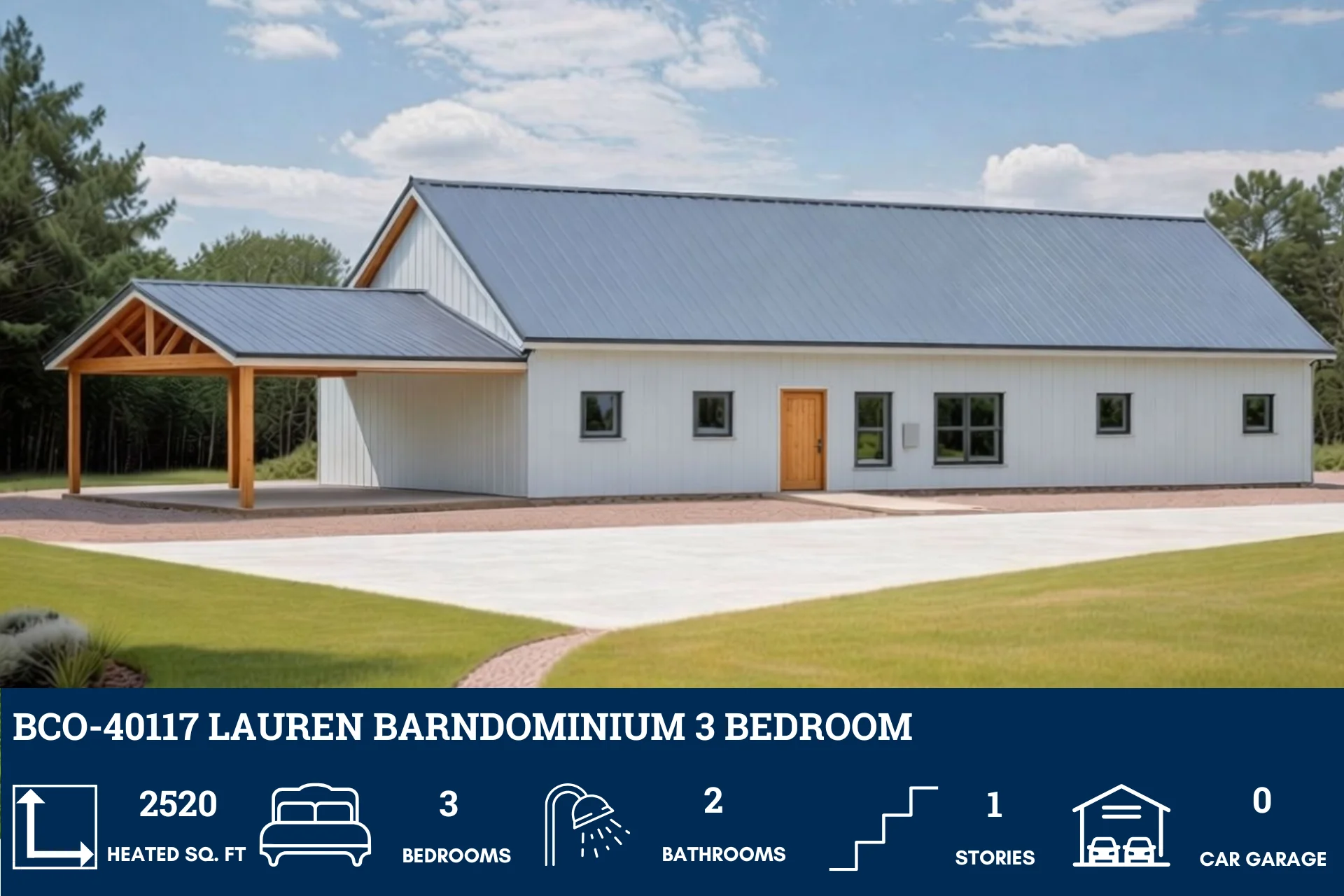 BCO-40117 Lauren Barndominium House Plan - Image 4