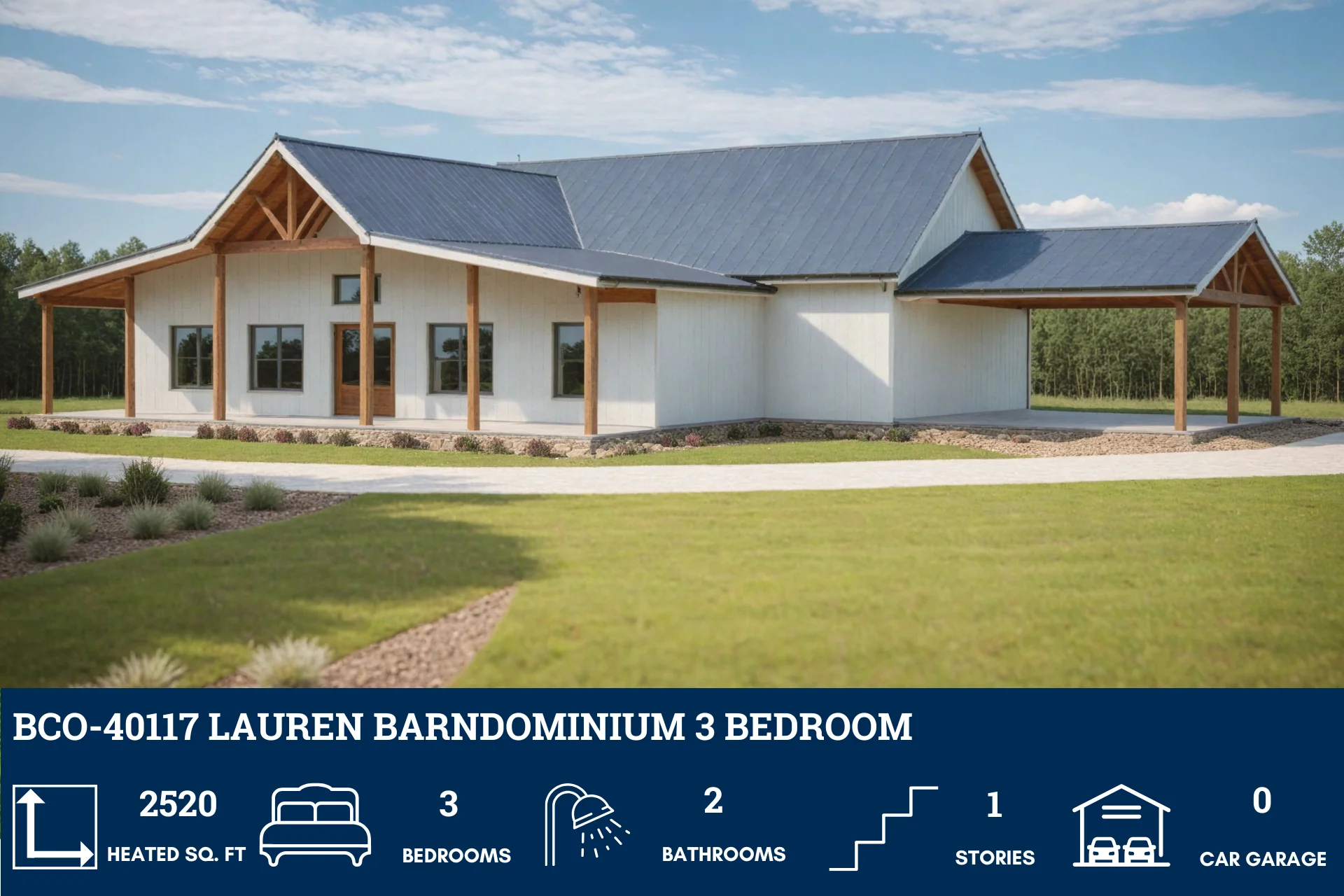 BCO-40117 Lauren Barndominium House Plan - Image 5