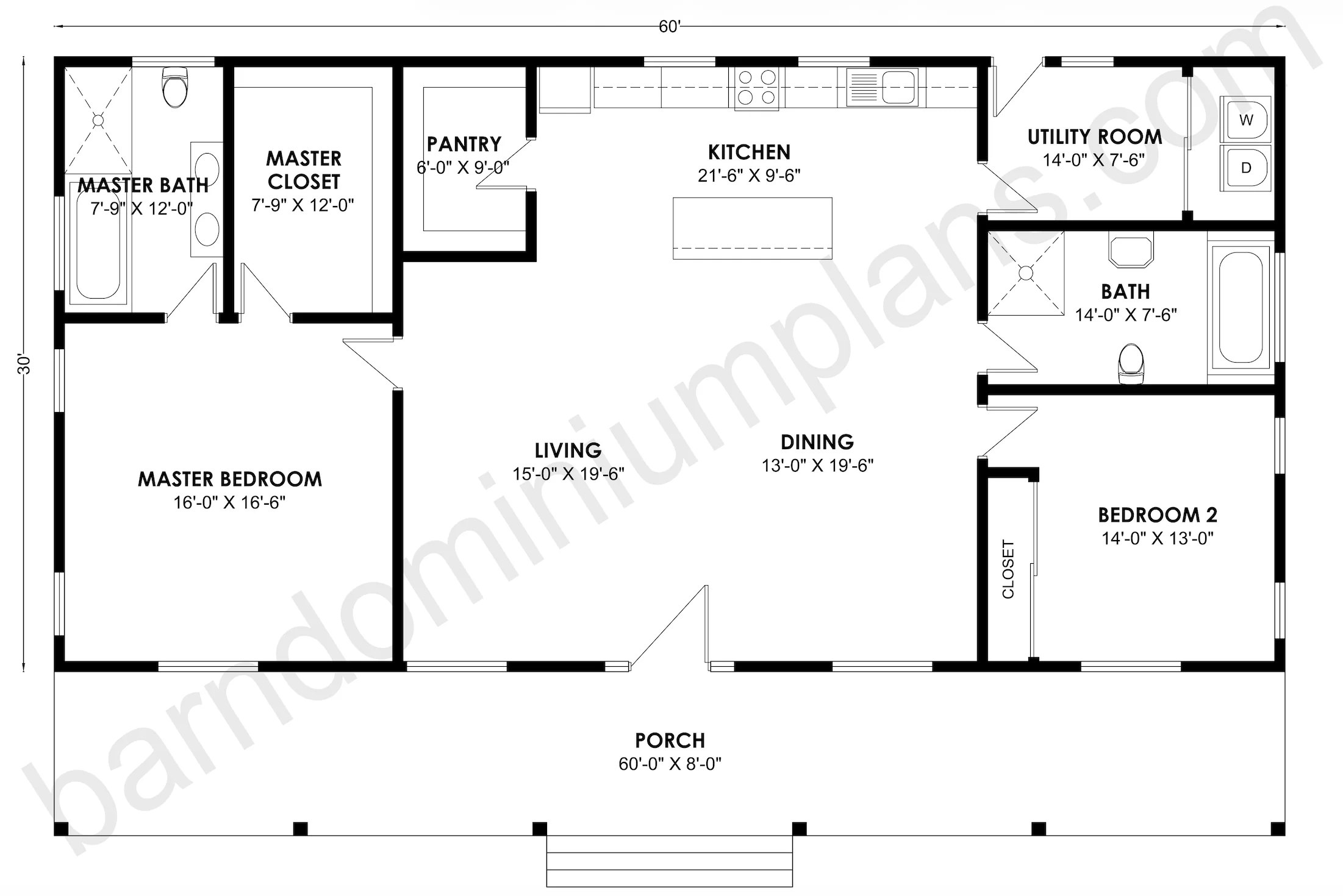 BCO-40118 Barndominium House Plan - Image 3