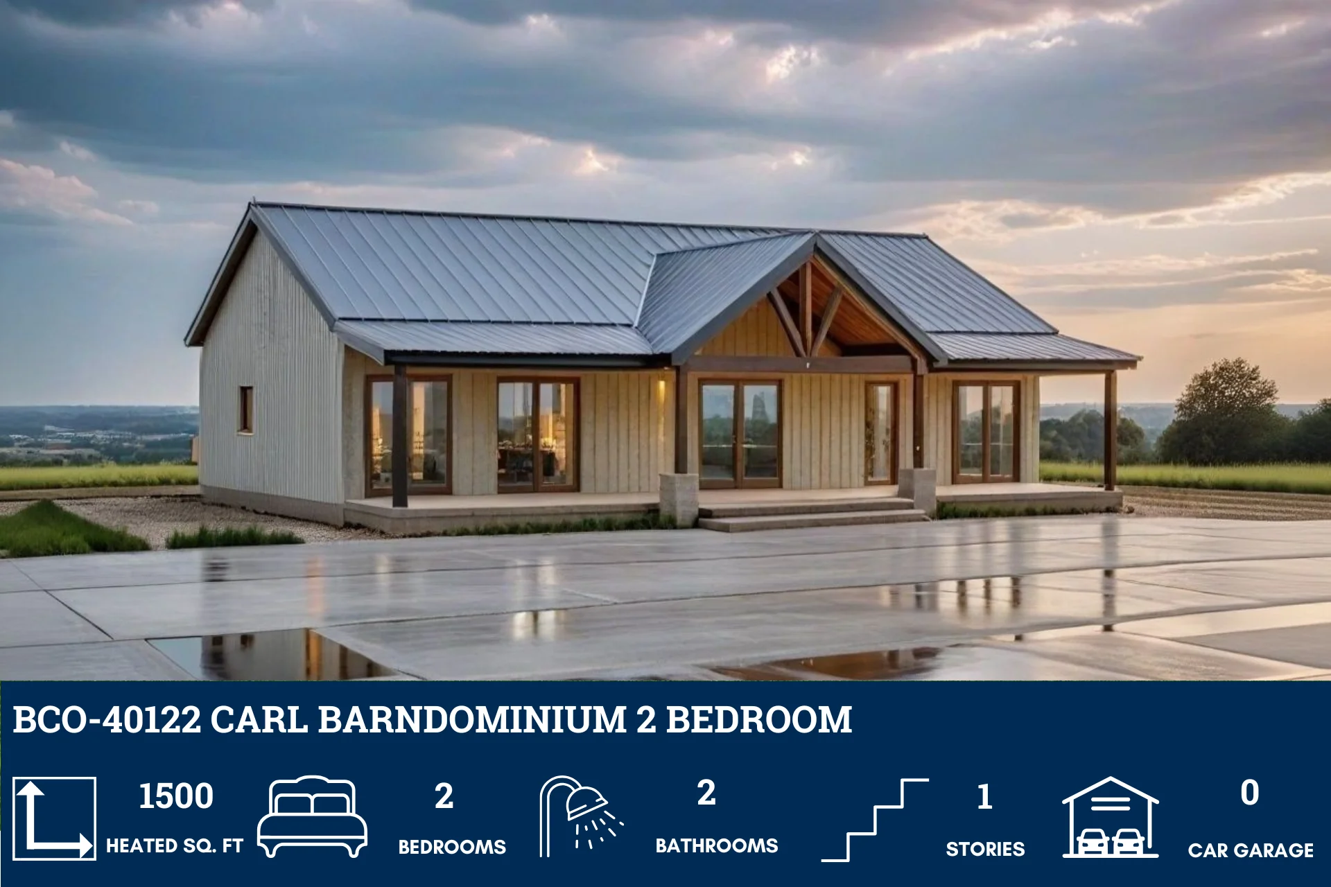 BCO-40122 Carl Barndominium House Plan - Image 4