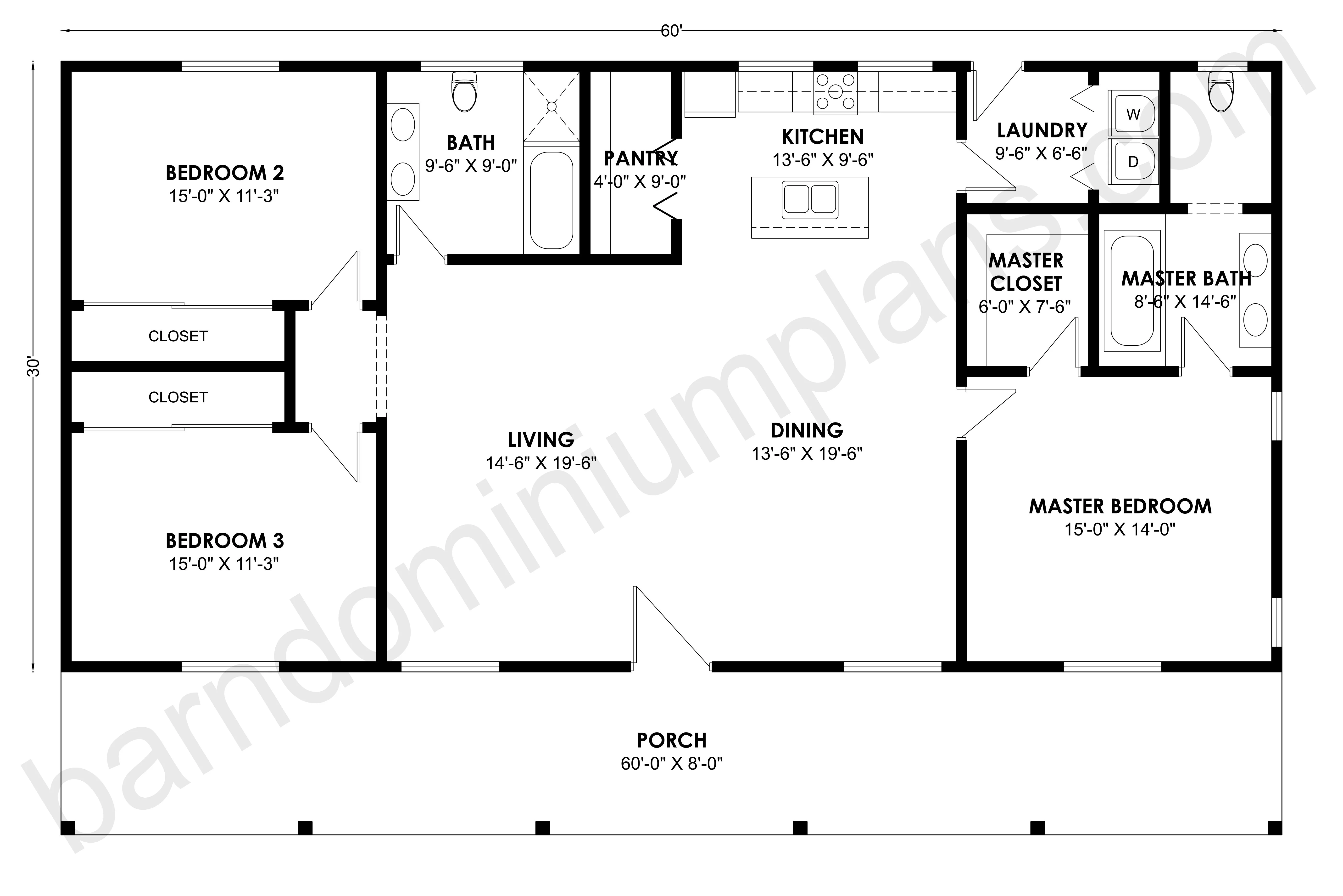 BCO-40123 Barndominium House Plan - Image 3