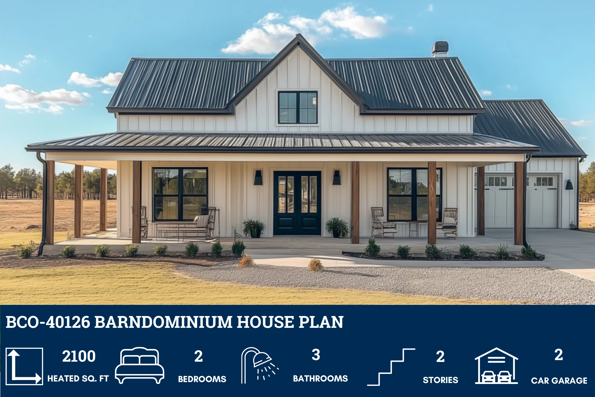 BCO-40126 Barndominium House Plan - Image 2