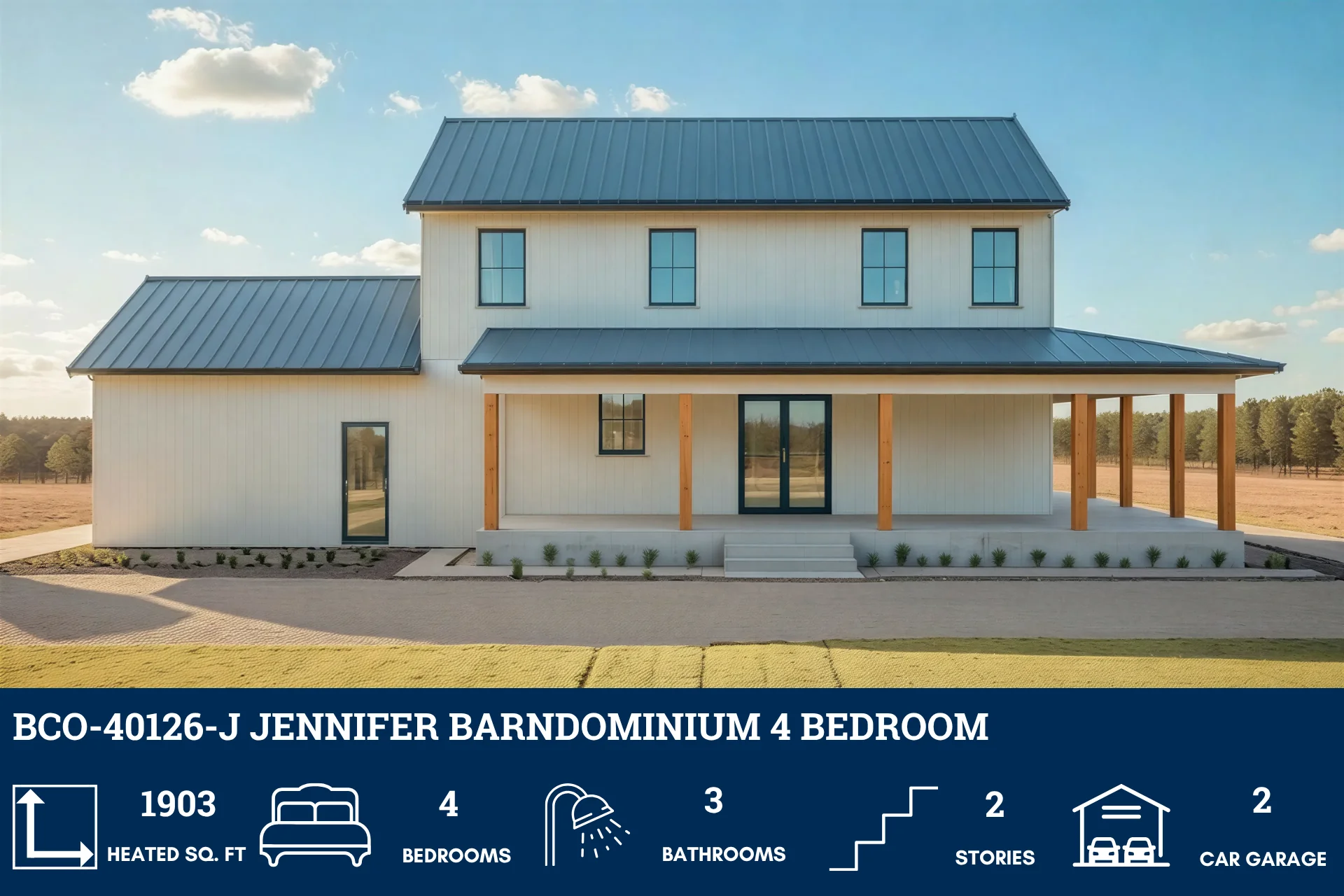BCO-40126-J Jennifer Barndominium House Plan - Image 3