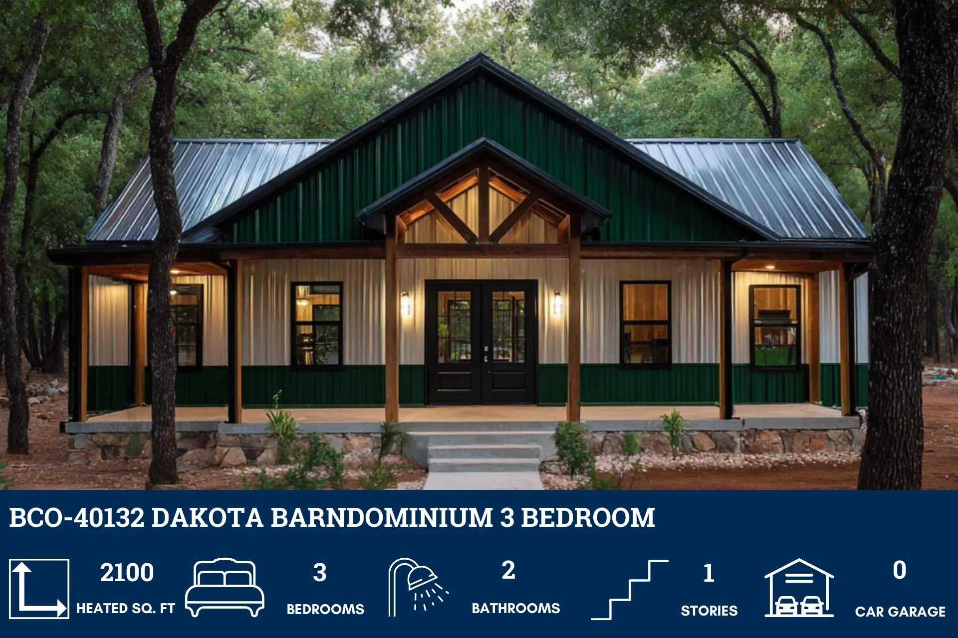 BCO-40132 Dakota Barndominium House Plan - Image 2