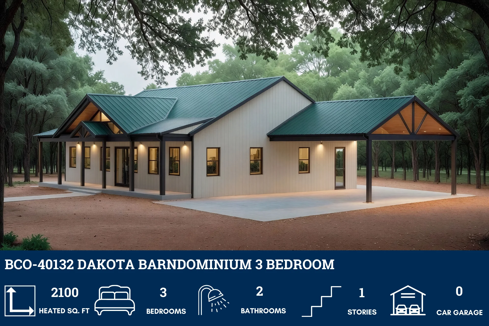 BCO-40132 Dakota Barndominium House Plan - Image 5