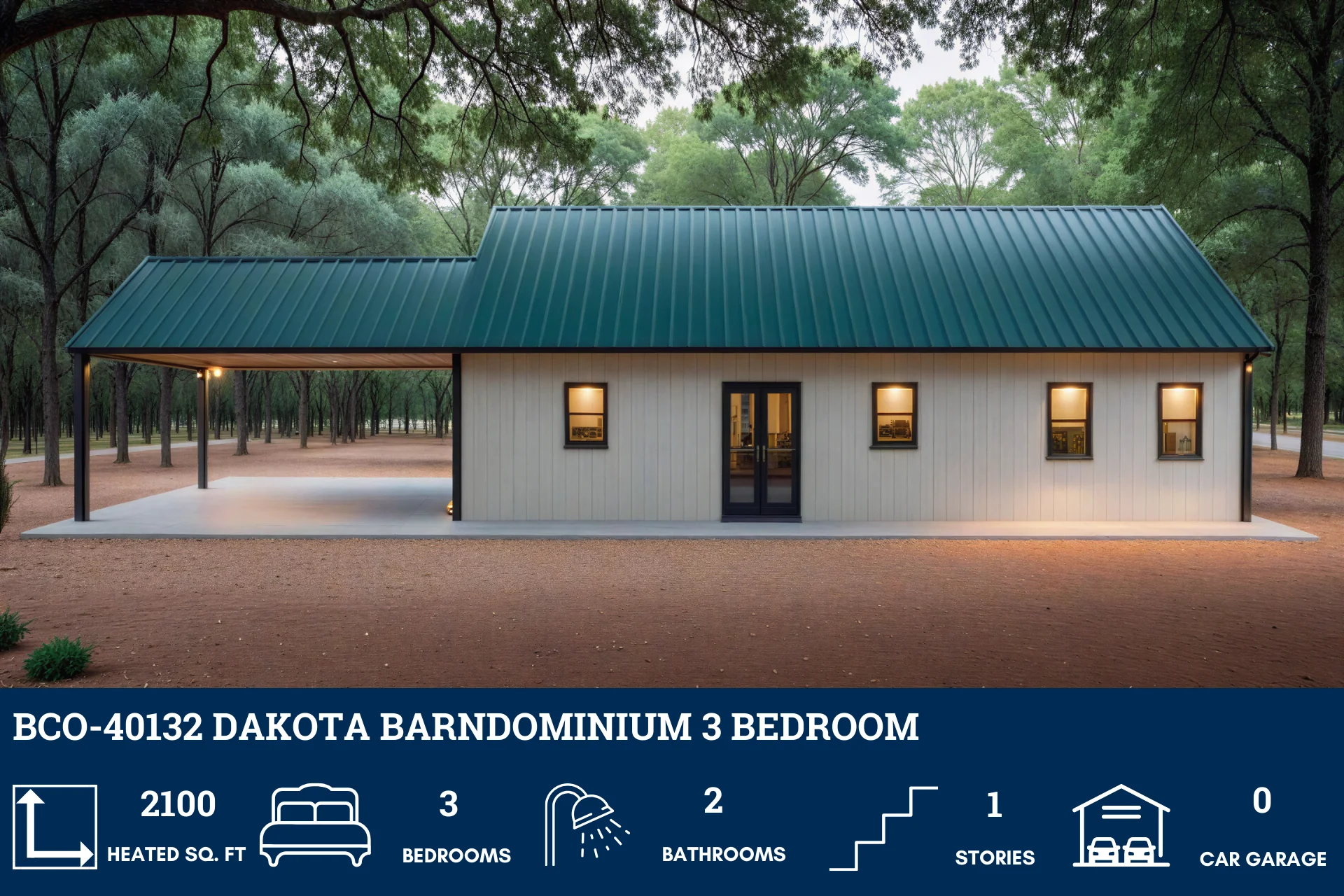 BCO-40132 Dakota Barndominium House Plan - Image 6
