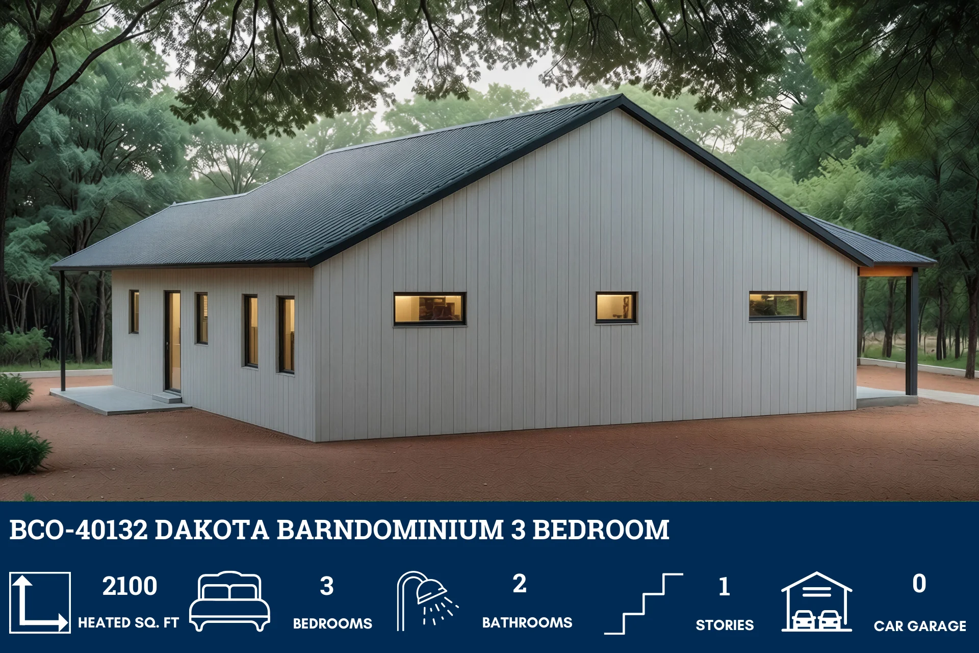 BCO-40132 Dakota Barndominium House Plan - Image 7