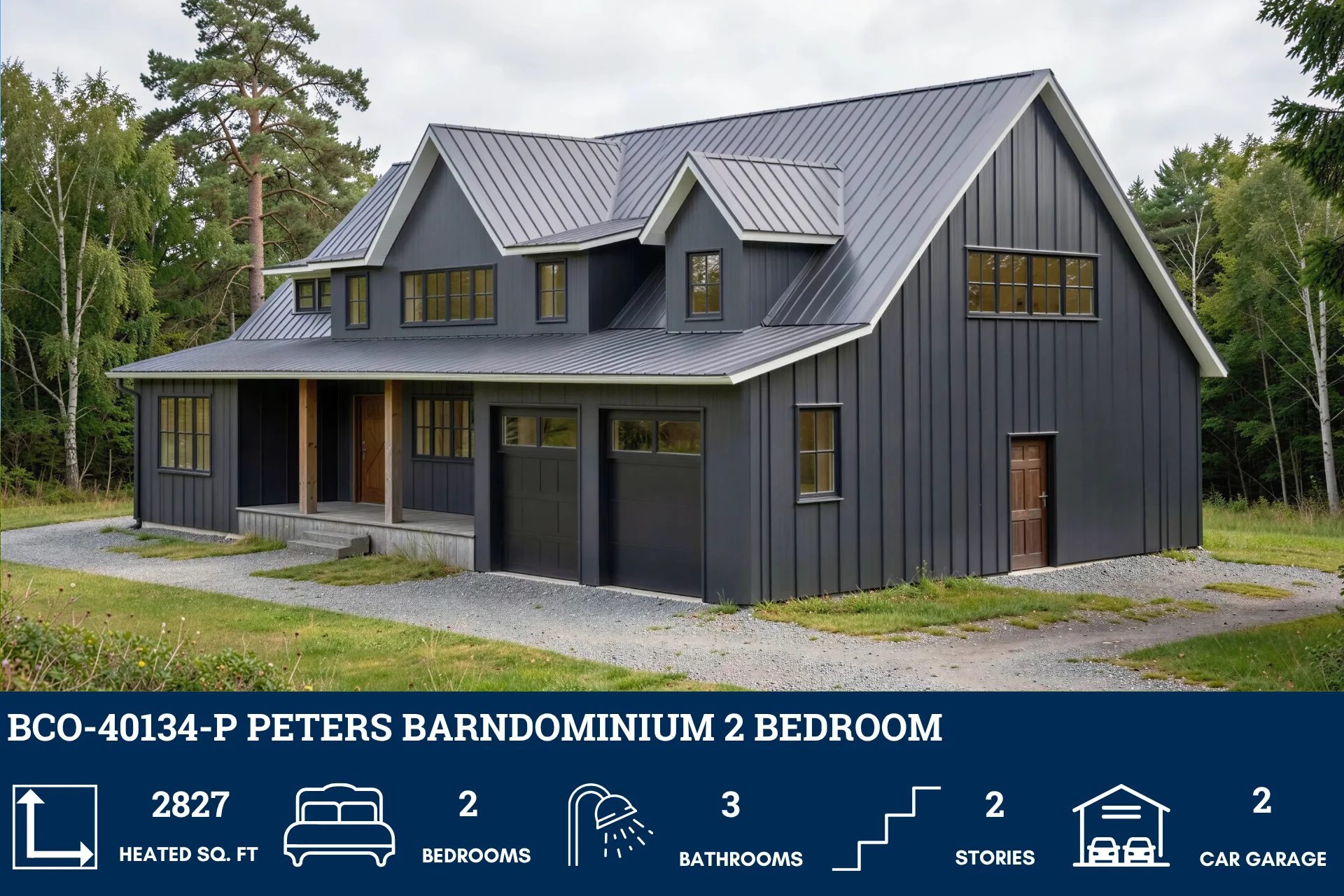 BCO-40134-P Peters Barndominium House Plan - Image 2