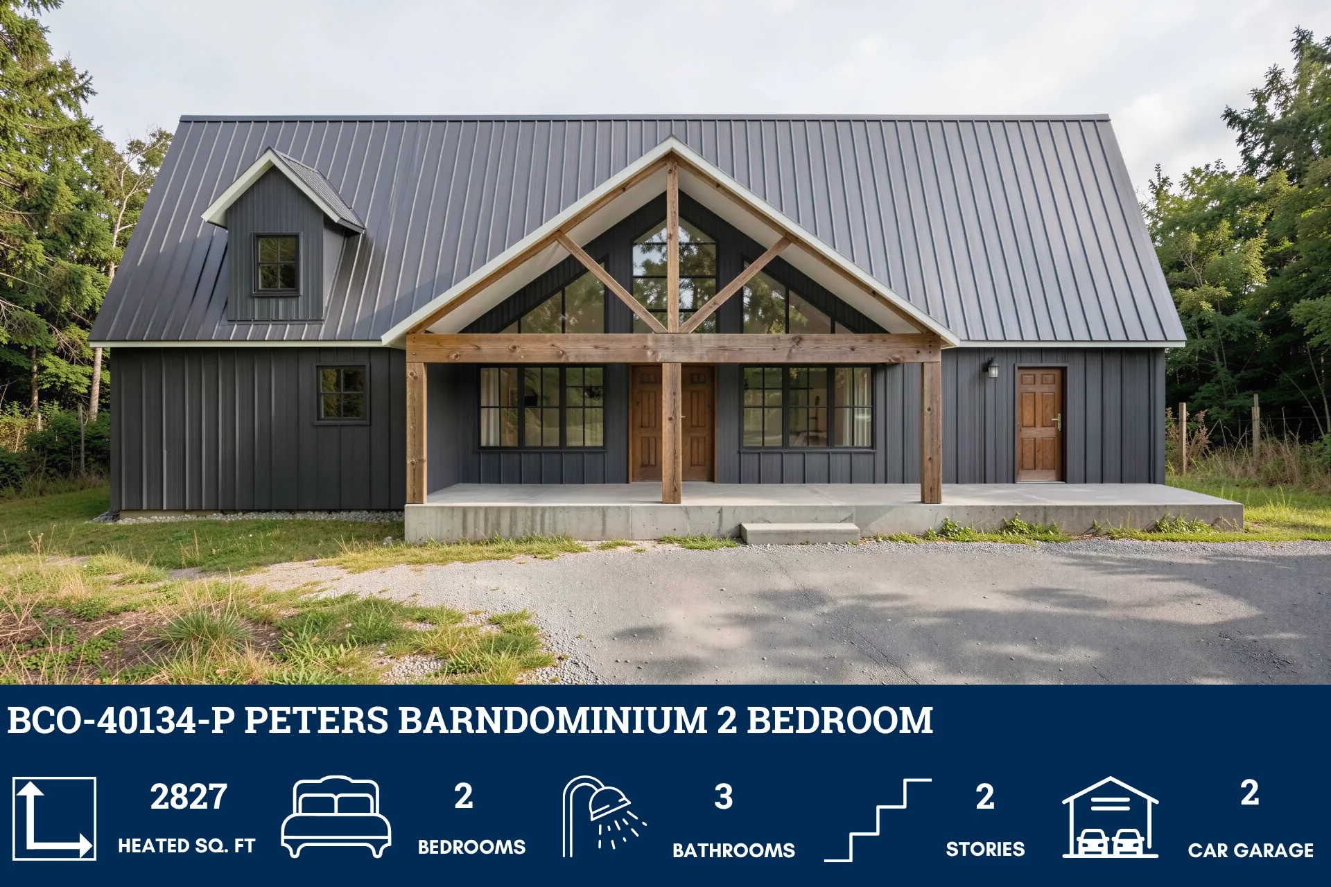 BCO-40134-P Peters Barndominium House Plan - Image 3