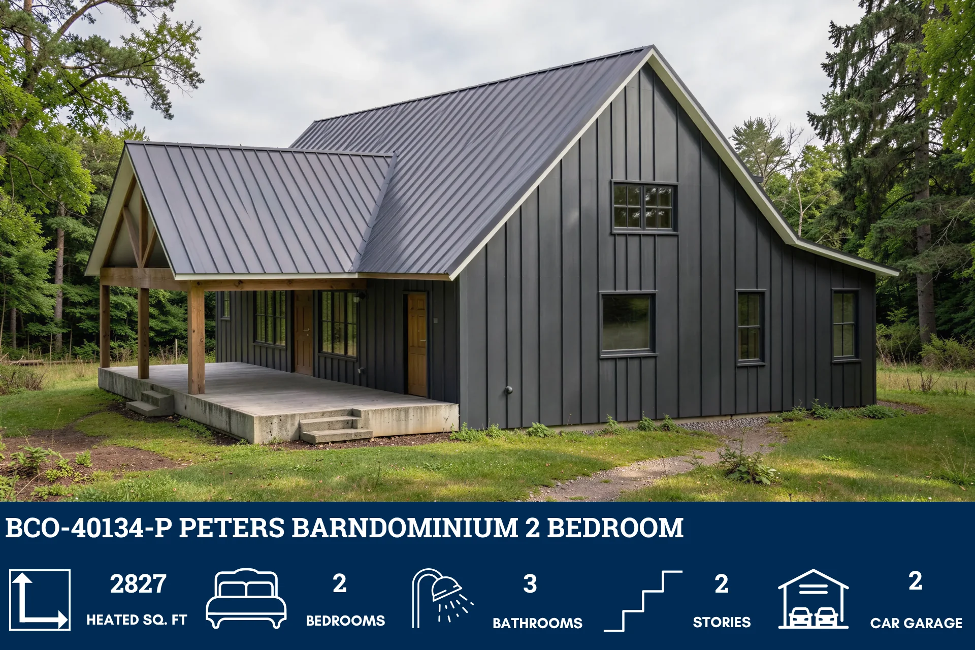 BCO-40134-P Peters Barndominium House Plan - Image 4