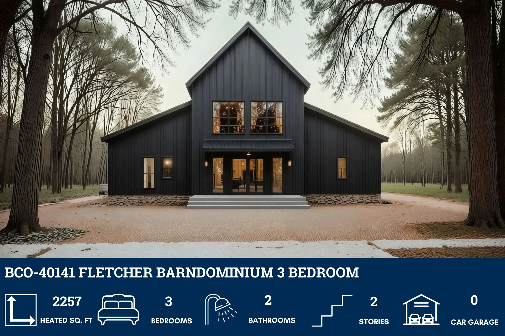 BCO-40141 Fletcher Barndominium House Plan - Image 3