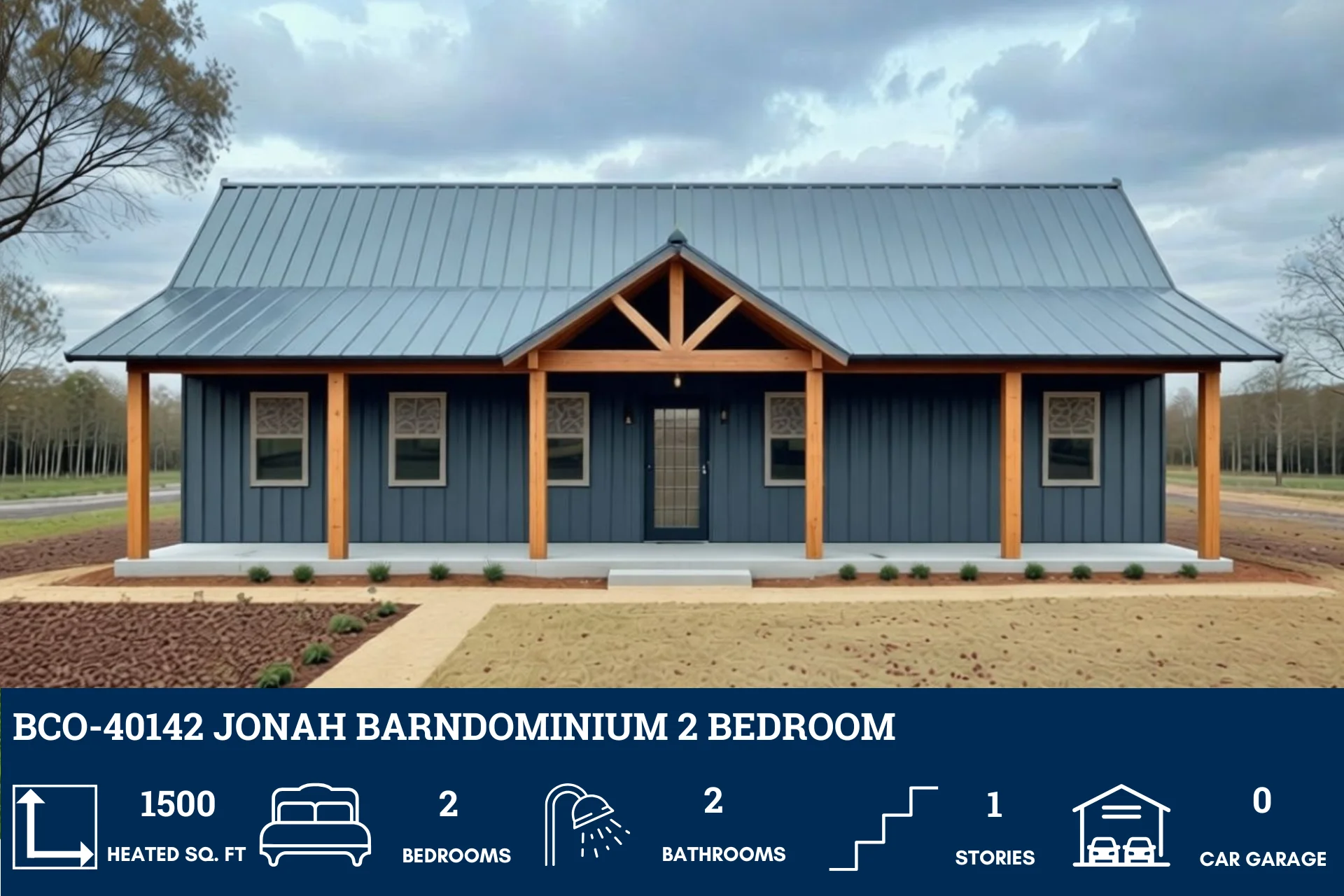 BCO-40142 Jonah Barndominium House Plan - Image 3