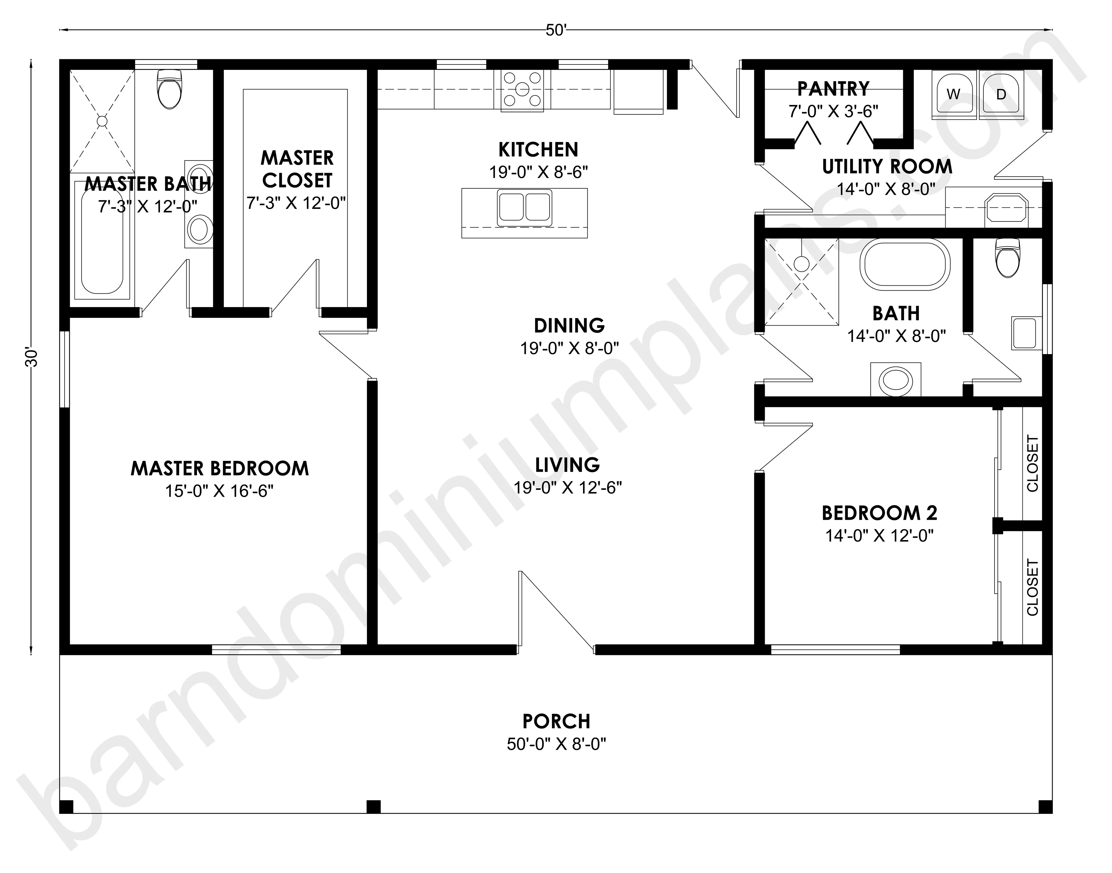 BCO-40146 Barndominium House Plan - Image 3