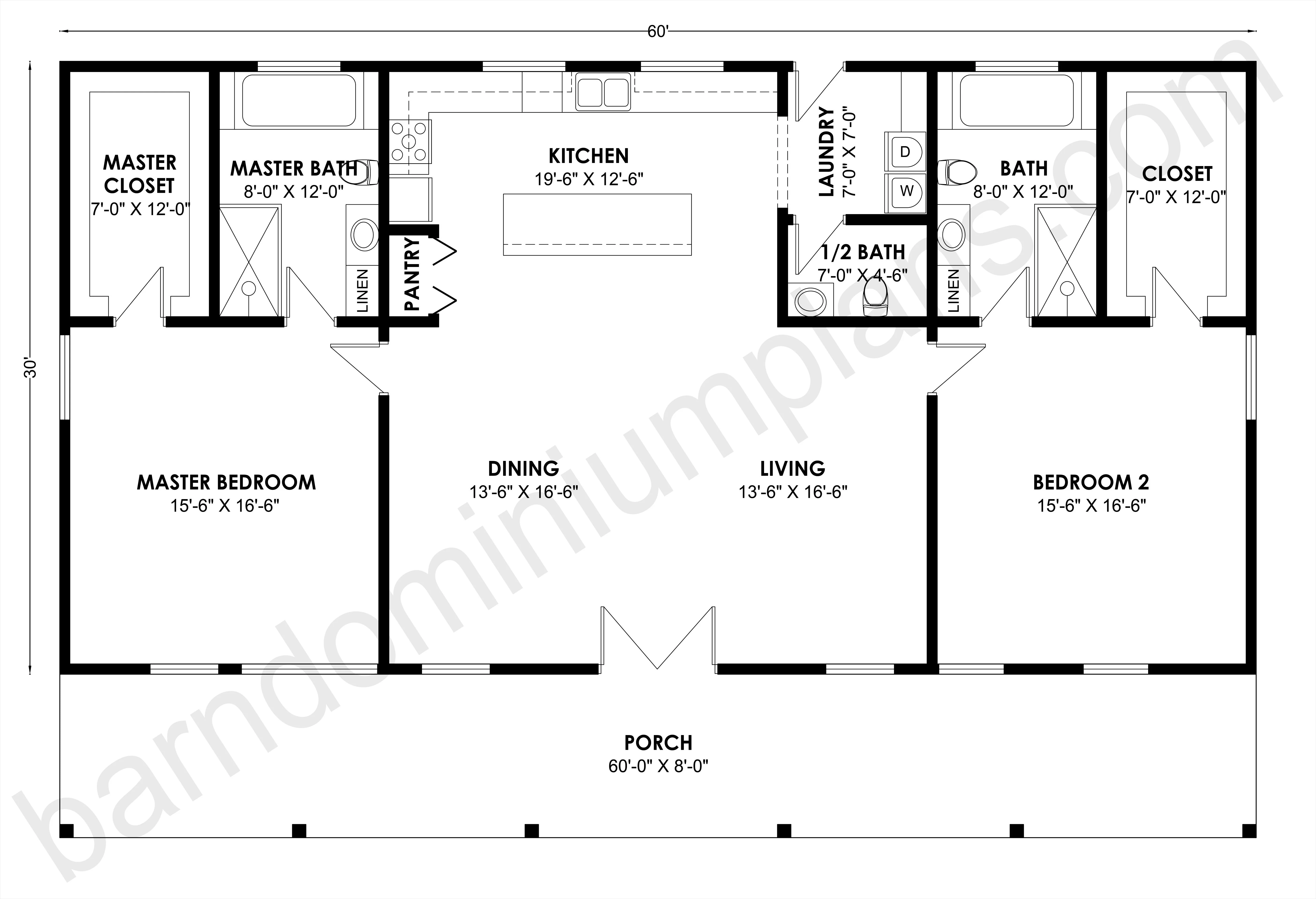 BCO-40150 Barndominium House Plan - Image 3