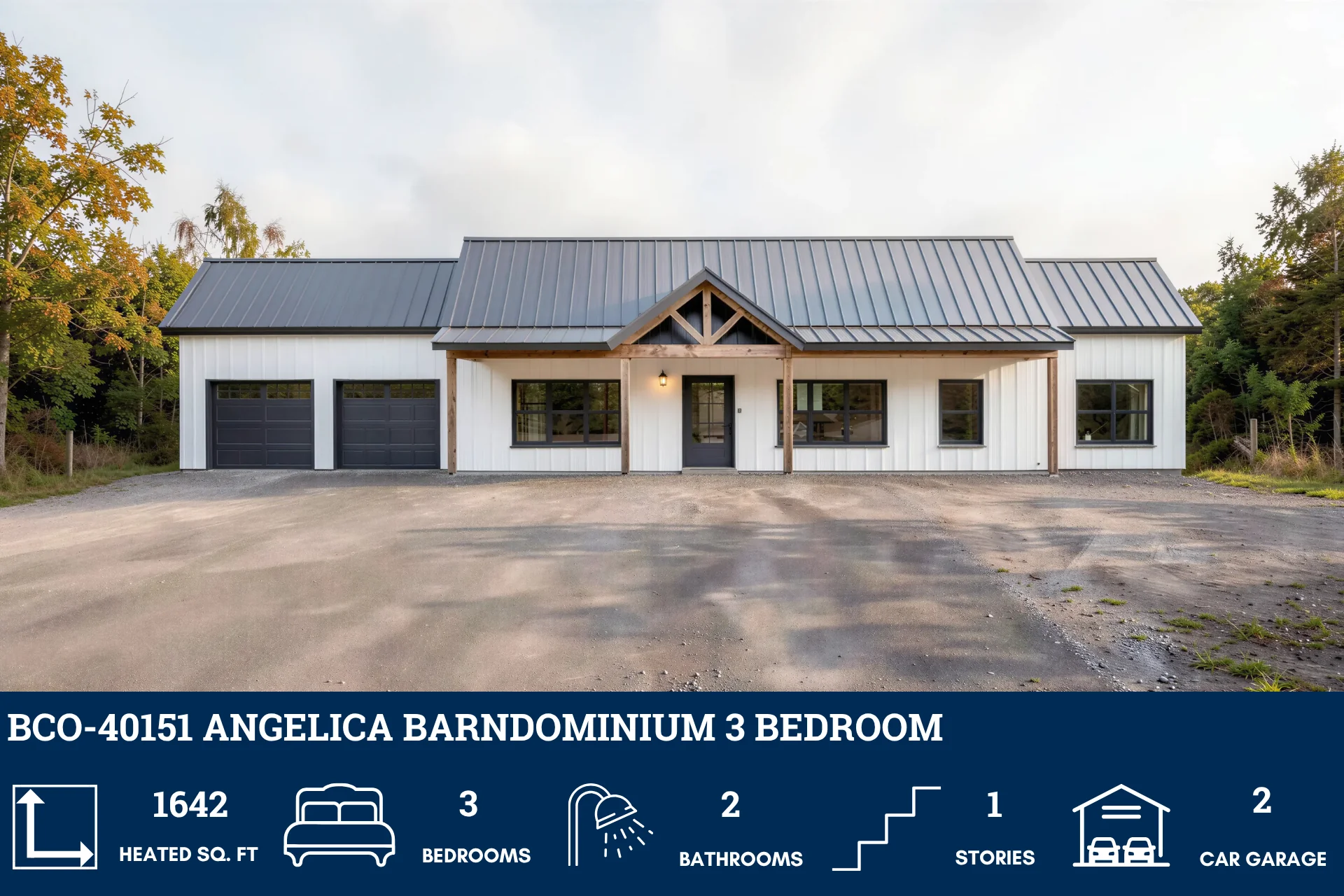BCO-40151 Angelica Barndominium House Plan - Image 2