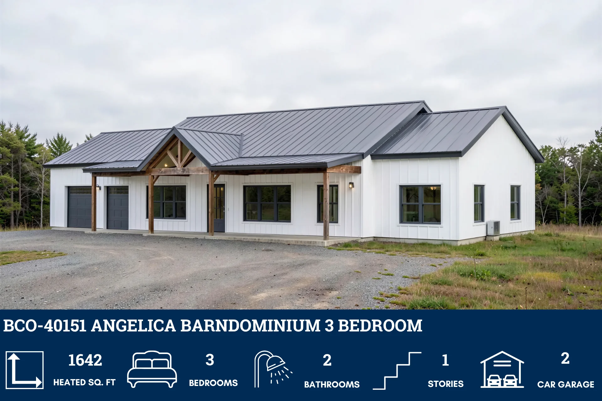 BCO-40151 Angelica Barndominium House Plan - Image 3