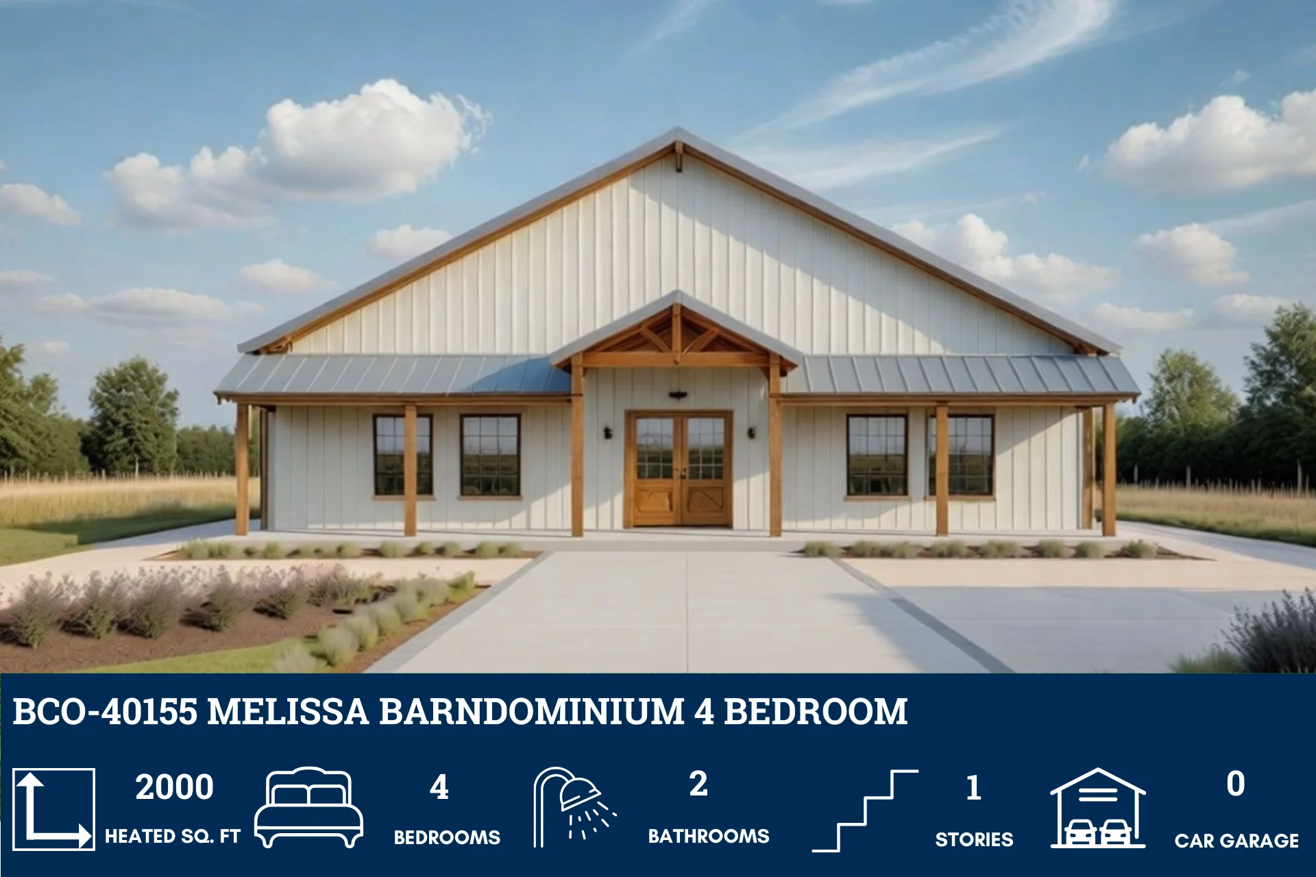 BCO-40155 Melissa Barndominium House Plan - Image 3