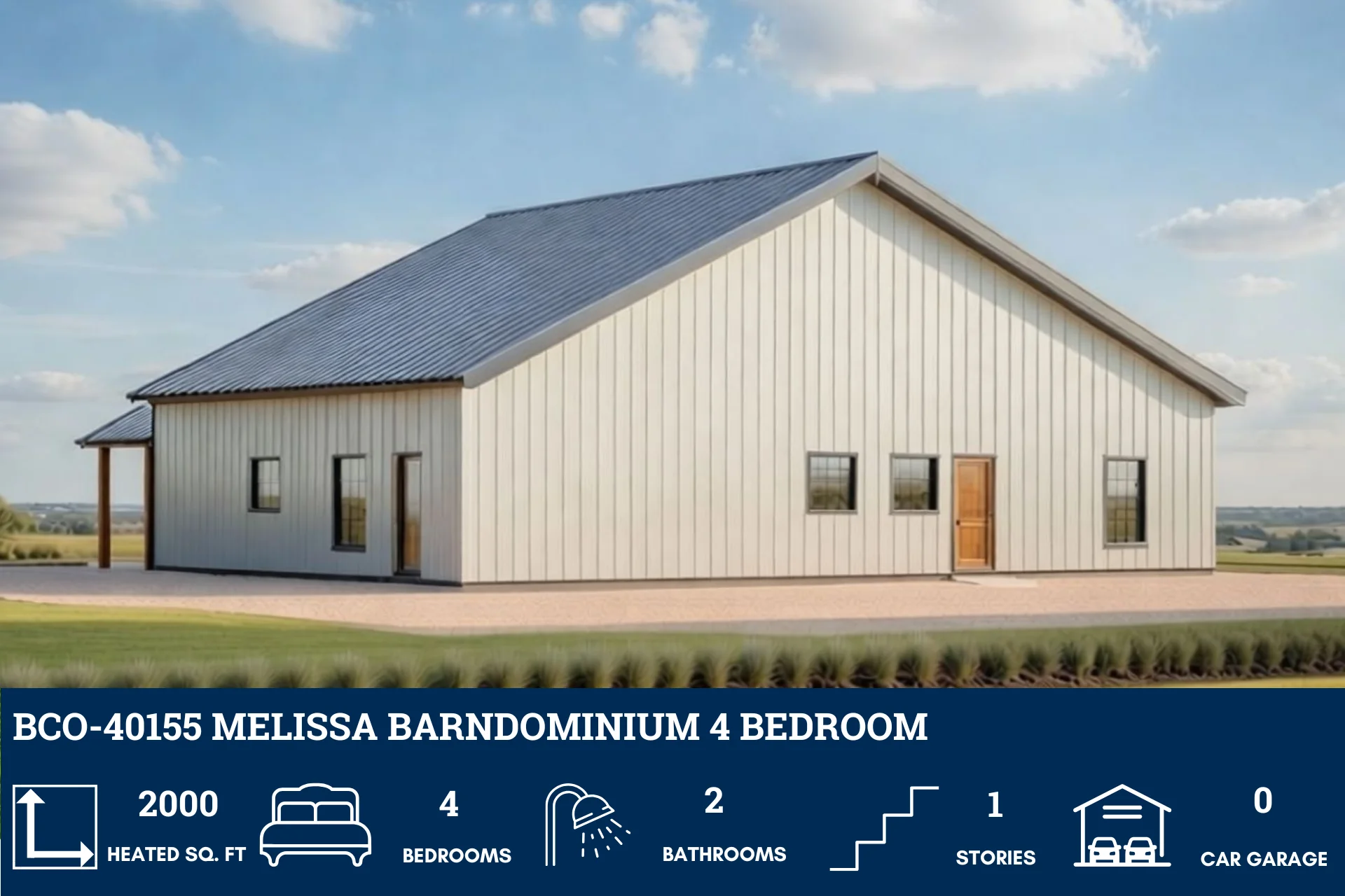 BCO-40155 Melissa Barndominium House Plan - Image 6